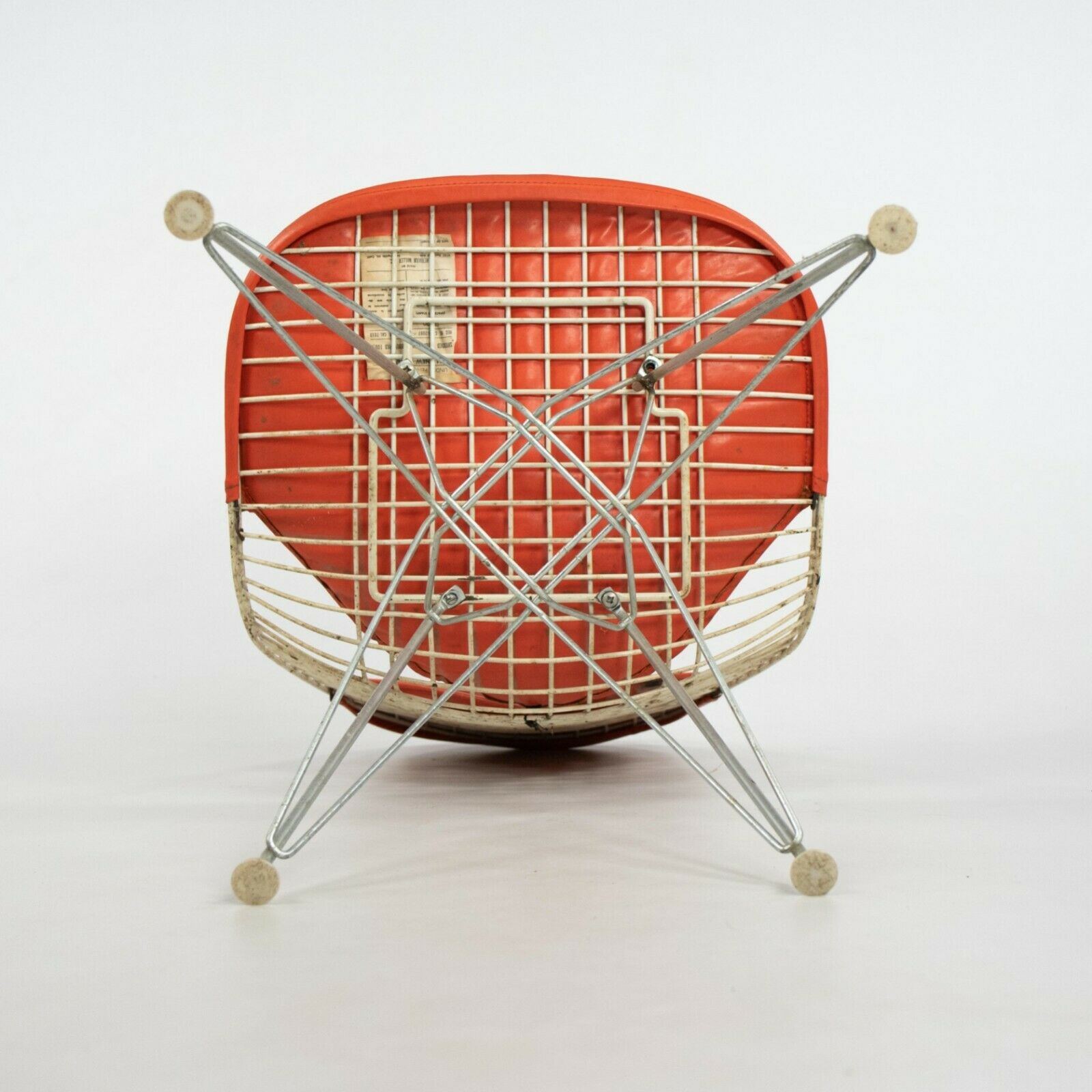 1957 Herman Miller Eames DKR-2 Dining / Side Chairs Set of Five with Orange Pads