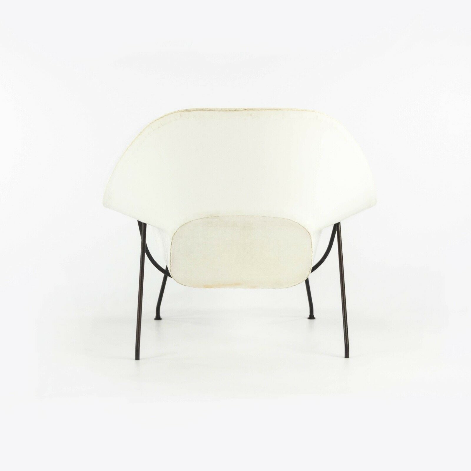 1960s Eero Saarinen for Knoll Womb Chair with Original White Vinyl Upholstery