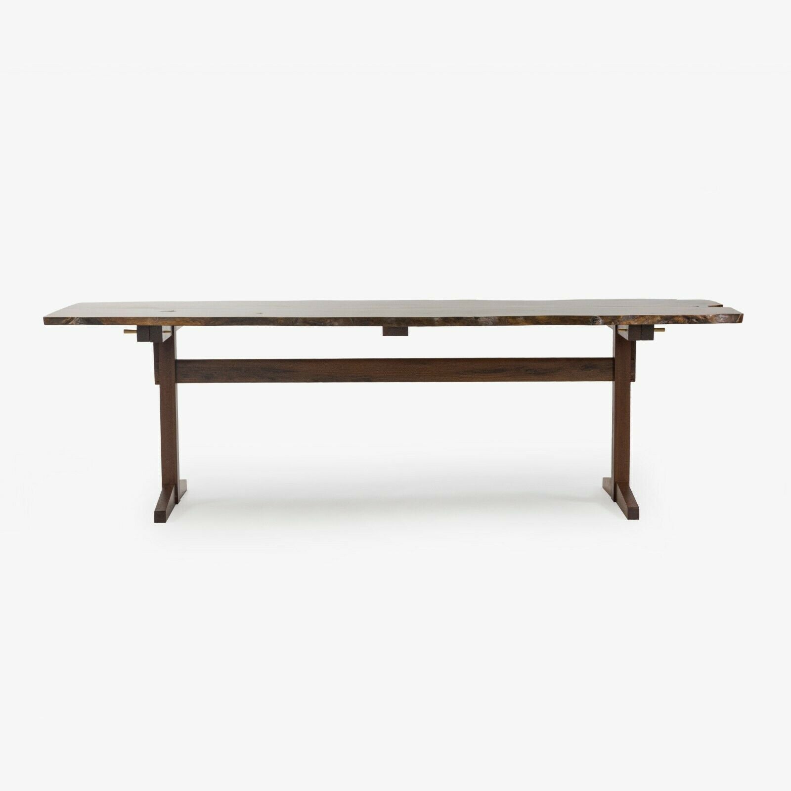 Mira Nakashima 96 x 46 inch Trestle Dining Table in Myrtle Burl