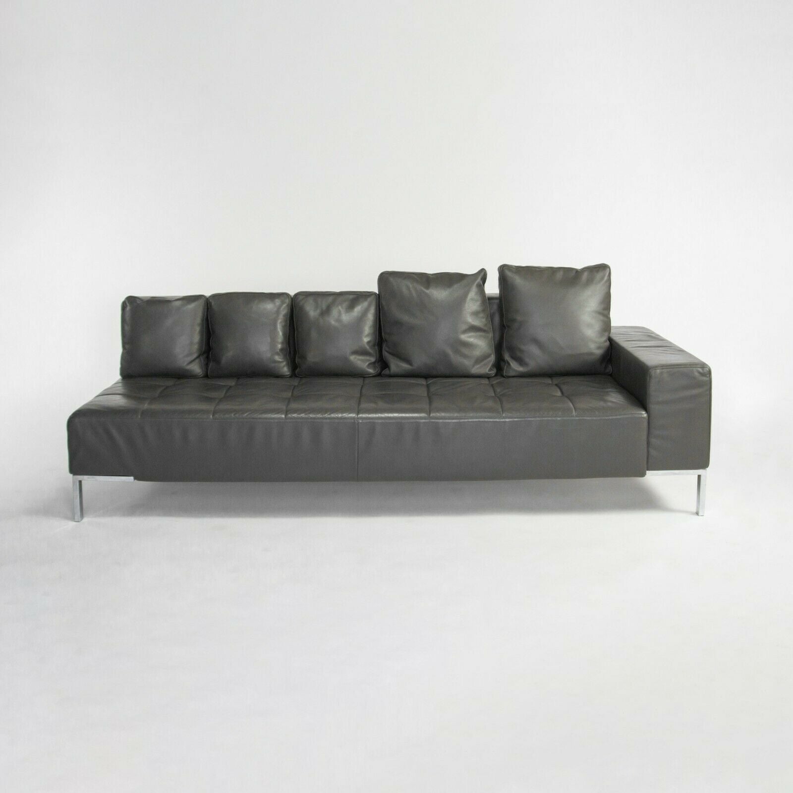 1999 Zanotta Alfa IGrey Leather Sectional Modular Sofa by Emaf Progetti 2x Avail