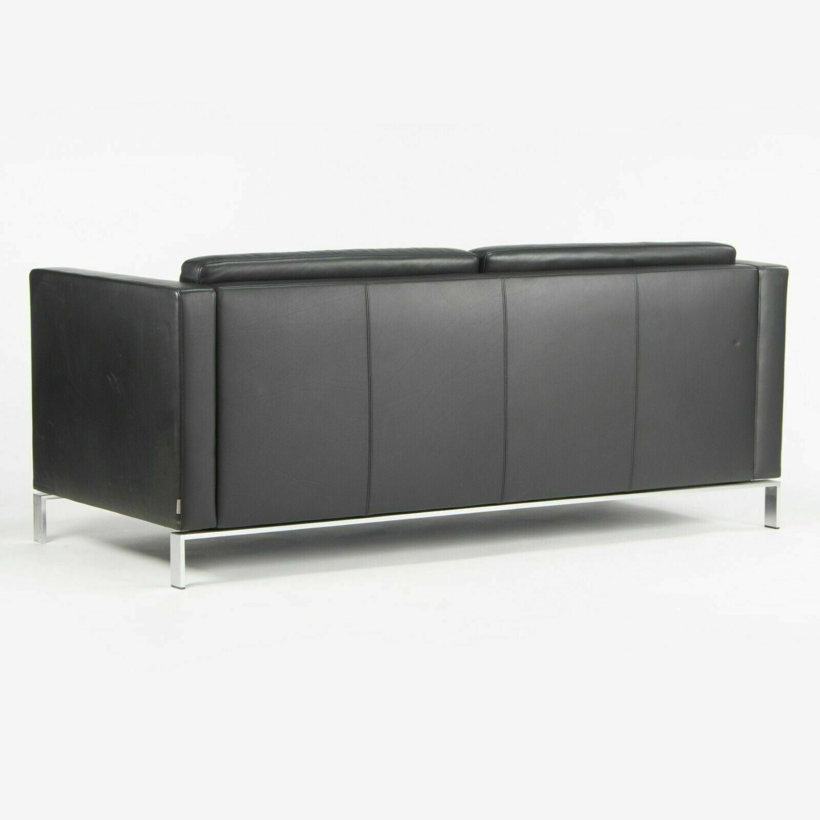 Lord Norman Foster Model 500 Black Leather 2 Seat Settee Sofa for Walter Knoll