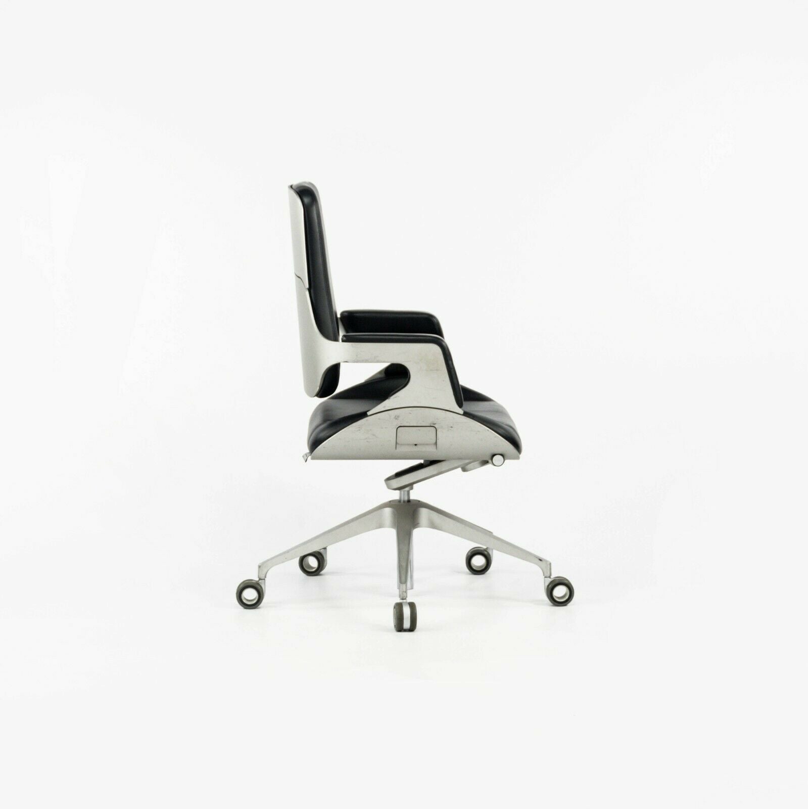 2008 Interstuhl Silver 262S Office Desk Chair in Black Leather by Hadi Teherani