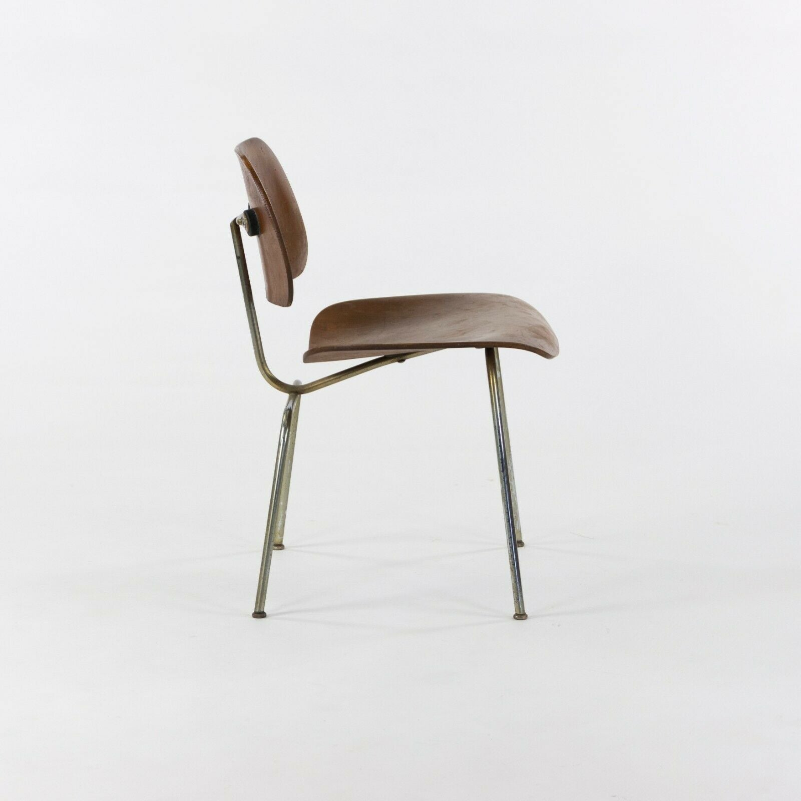 1948 Eames Evans for Herman Miller DCM Dining Chairs Metal and Walnut Set of Five