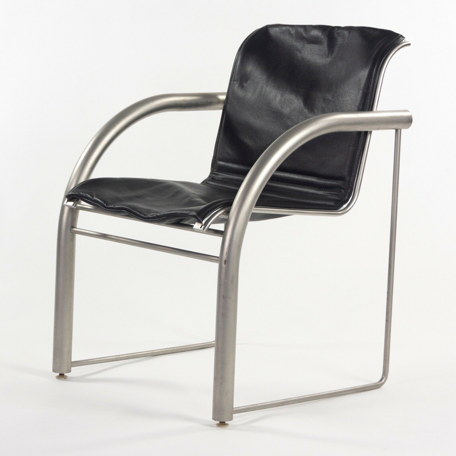 Prototype Richard Schultz 2002 Collection Stainless & Leather Dining Chair