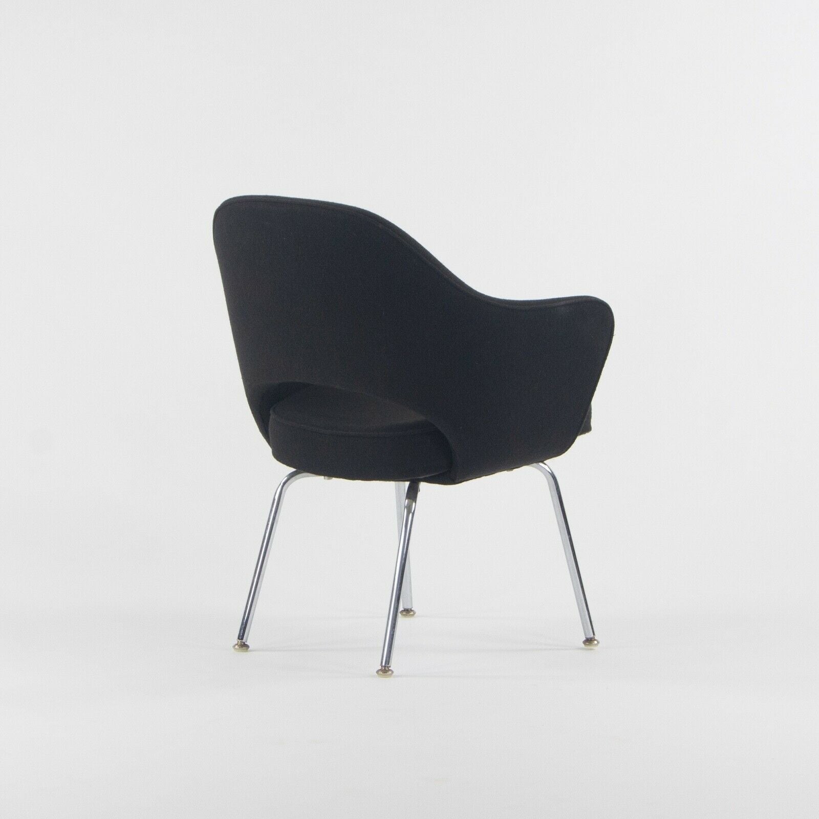 1960s Eero Saarinen Knoll International Black Fabric Executive Arm Dining Chair