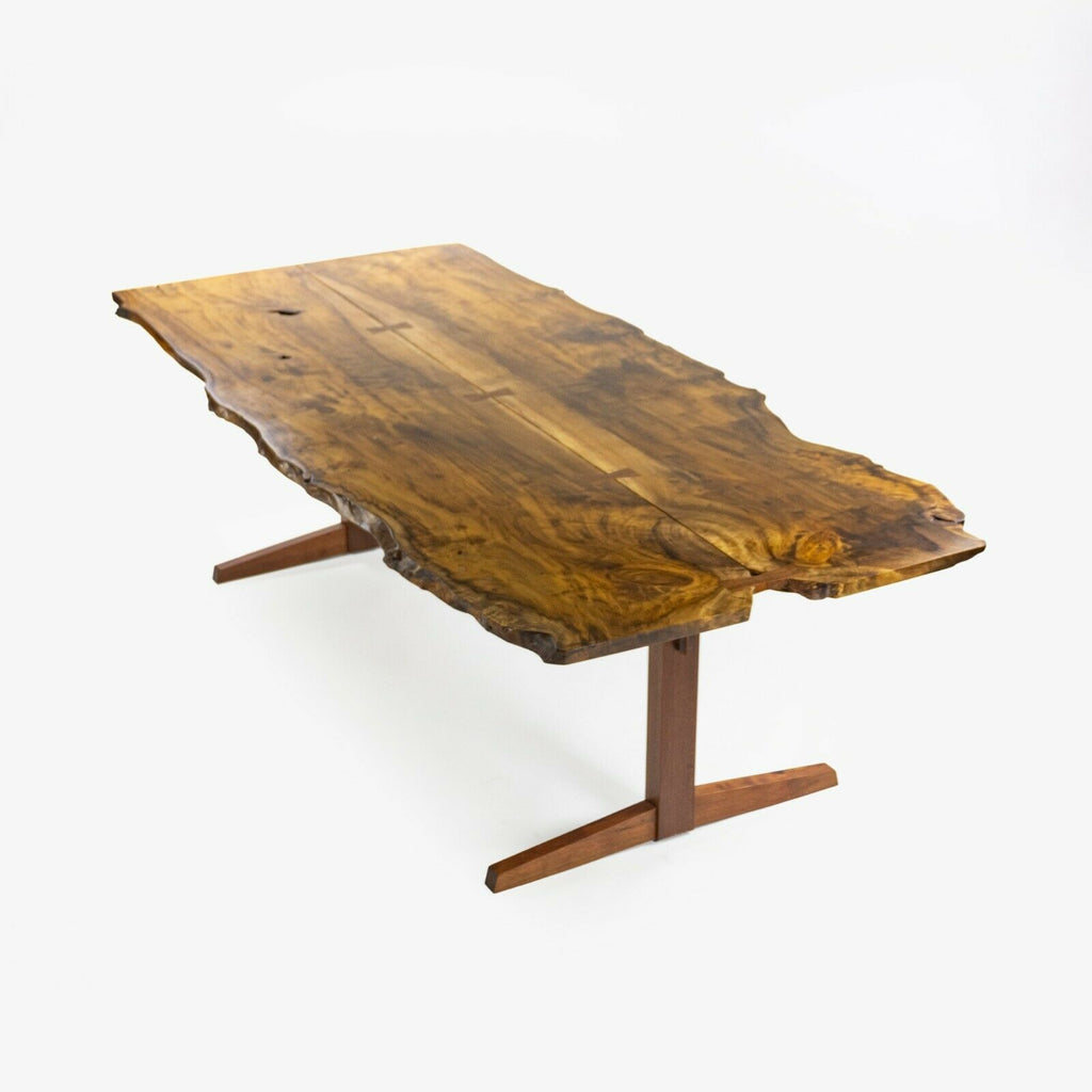 Mira Nakashima 96 x 46 inch Trestle Dining Table in Myrtle Burl