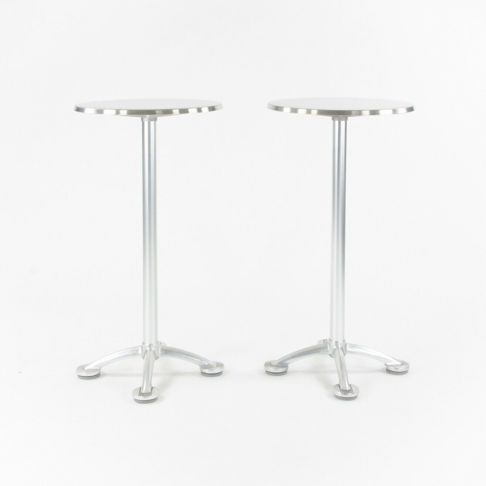 SOLD Jorge Pensi for Knoll 23 inch Round Bar Height Outdoor Table Stainless Aluminum