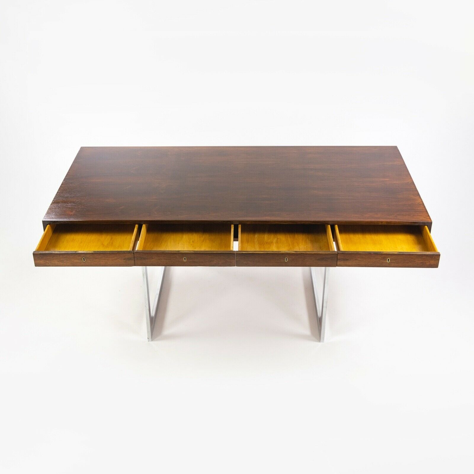 1959 4-Drawer Bodil Kjaer Desk for E. Pedersen & Son Brazilian Rosewood Made in Denmark