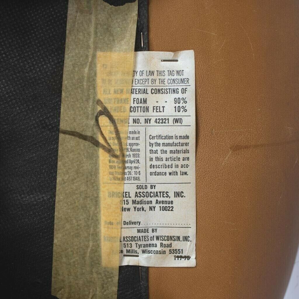 1969 Ward Bennett for Brickel and Associates Bumper Desk Chair in Leather 5x Avail