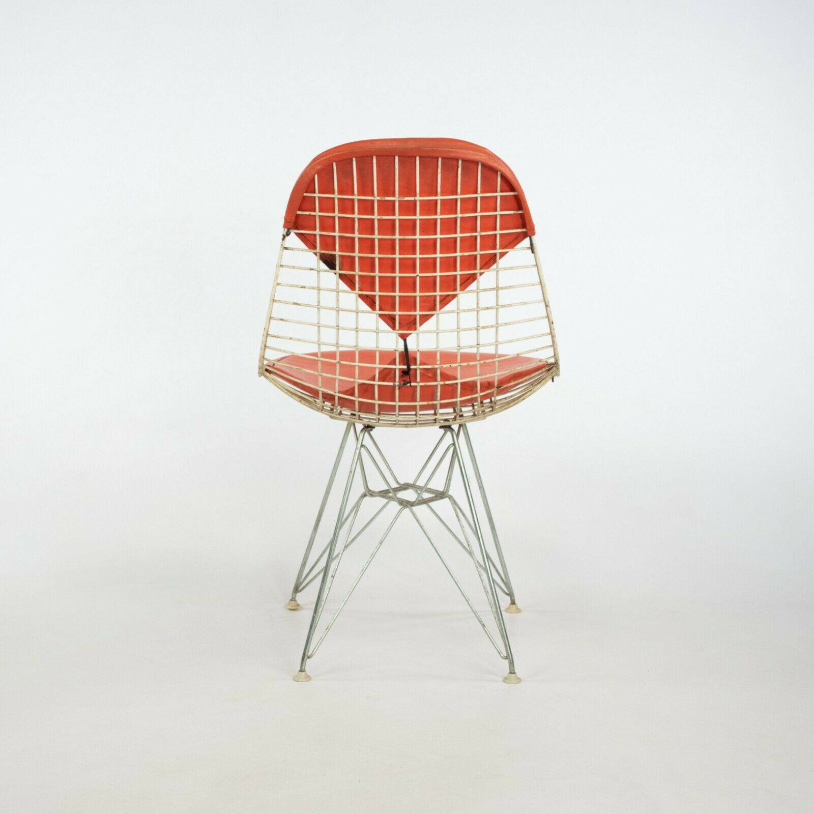 1957 Herman Miller Eames DKR-2 Dining / Side Chairs Set of Five with Orange Pads