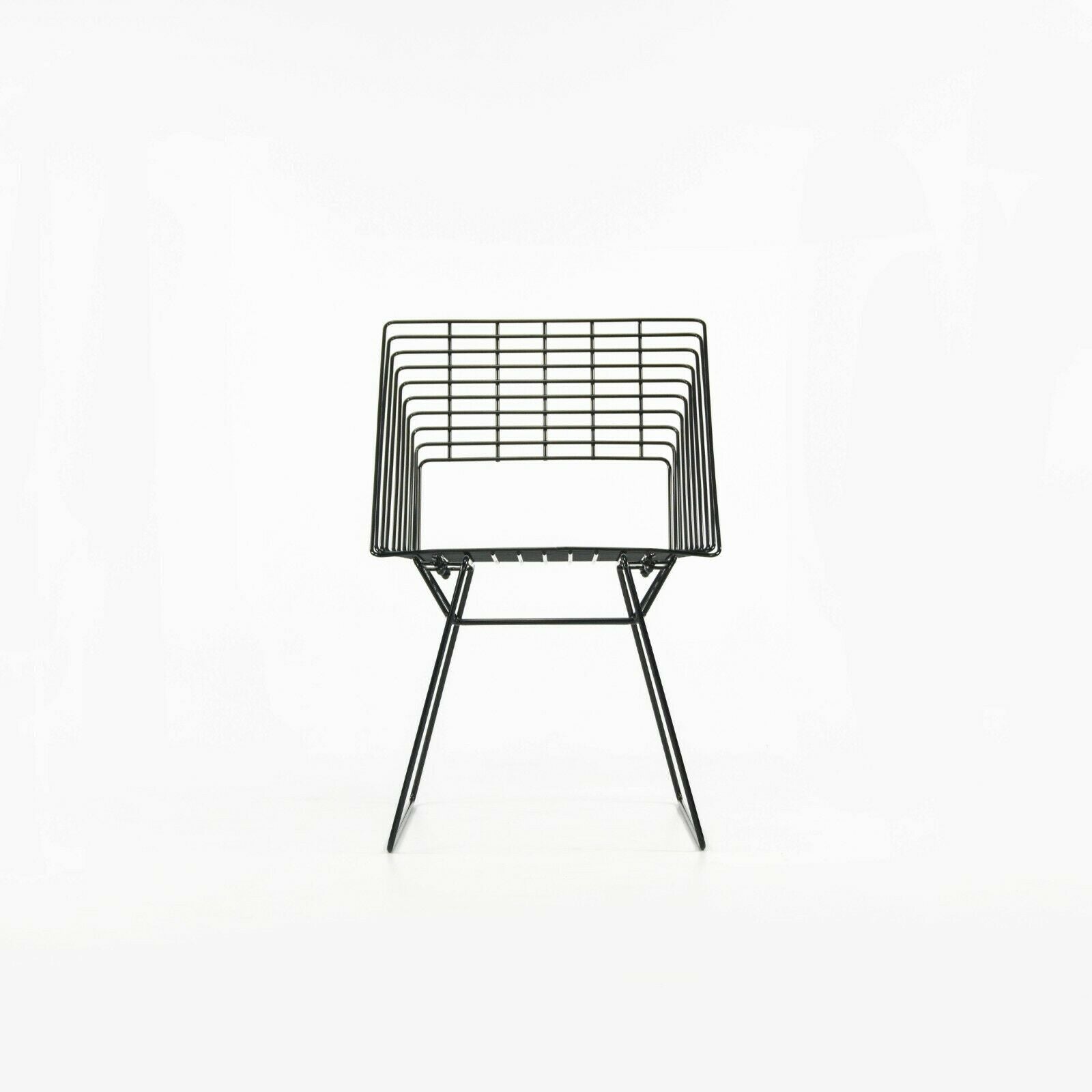 1980s Bruce Hannah and Andre' Grasso for Falcon Diagonal Dining Chair w/ Black Frames 12x