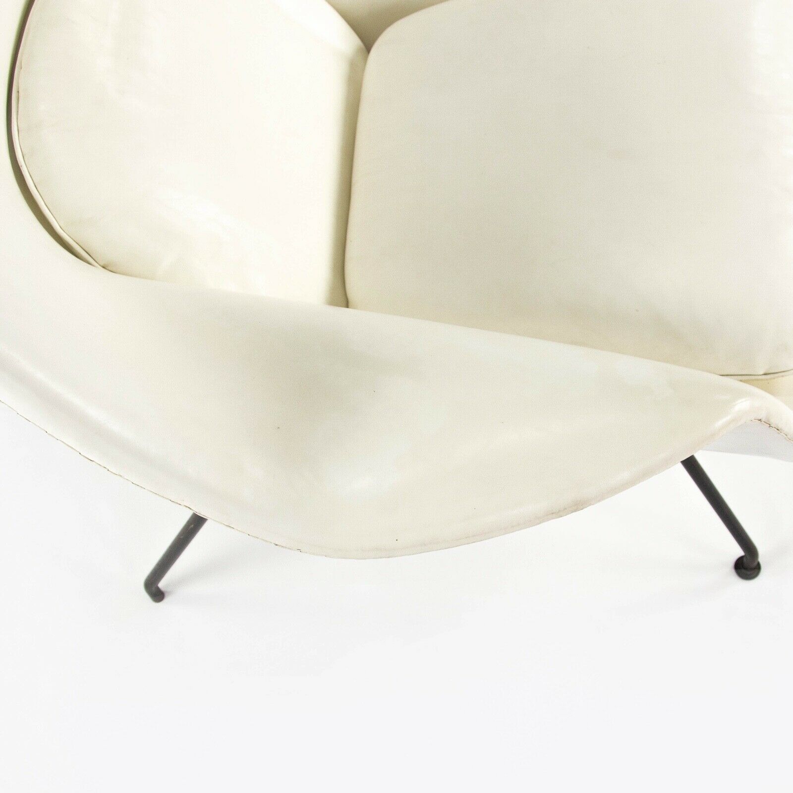 1960s Eero Saarinen for Knoll Womb Chair with Original White Vinyl Upholstery