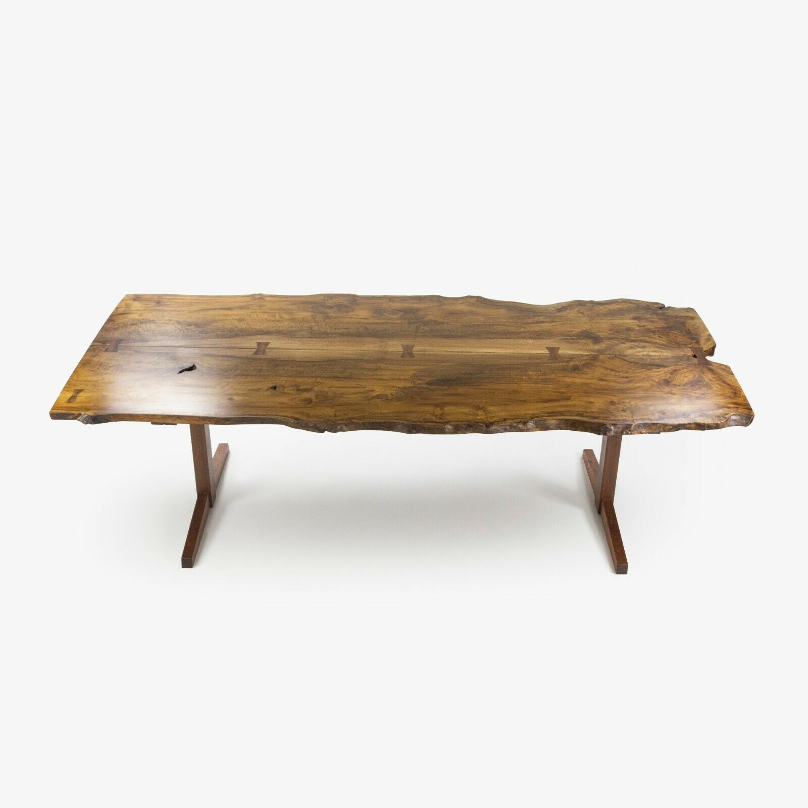 Mira Nakashima 96 x 46 inch Trestle Dining Table in Myrtle Burl