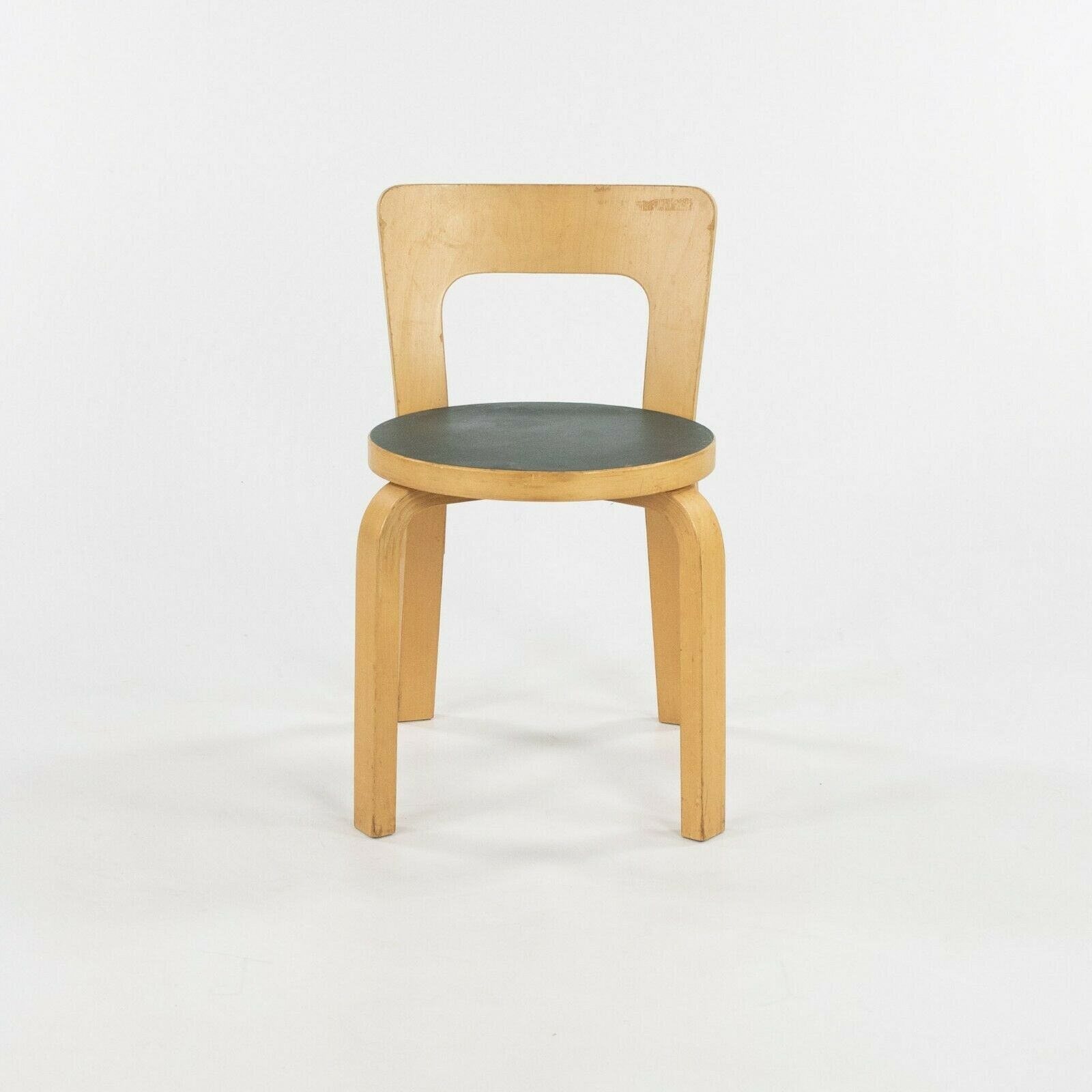 1950s Pair of Alvar & Aino Aalto N65 Childrens / Childs Chairs With Blue Seats