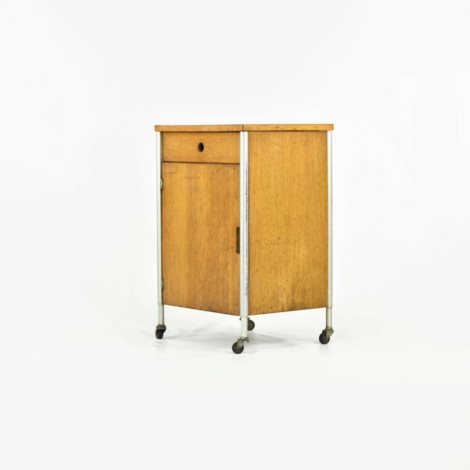 1955 Raymond Loewy for Hill Rom Co Rolling Bar / Utility Cart / Bedside Cabinet