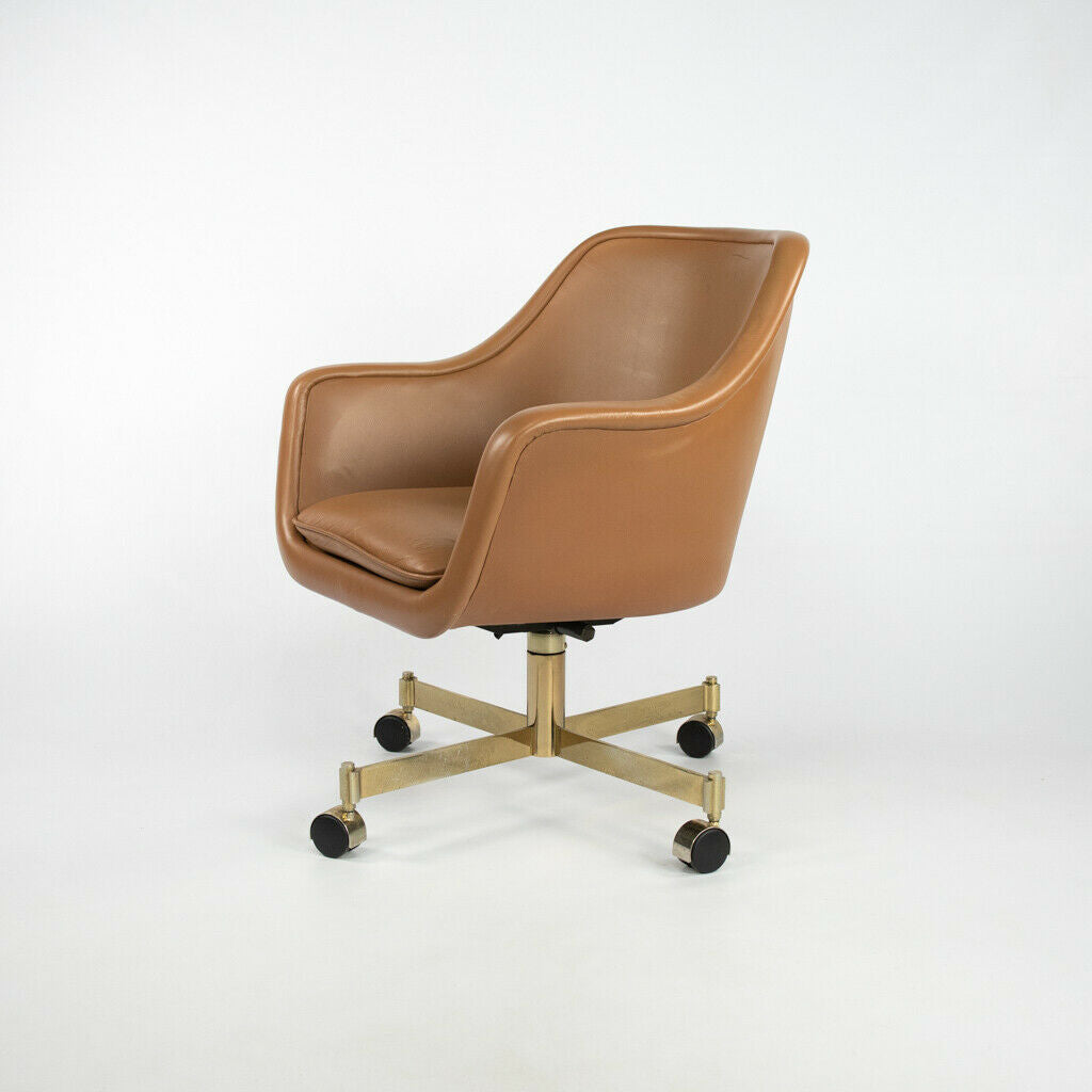 1969 Ward Bennett for Brickel and Associates Bumper Desk Chair in Leather 5x Avail