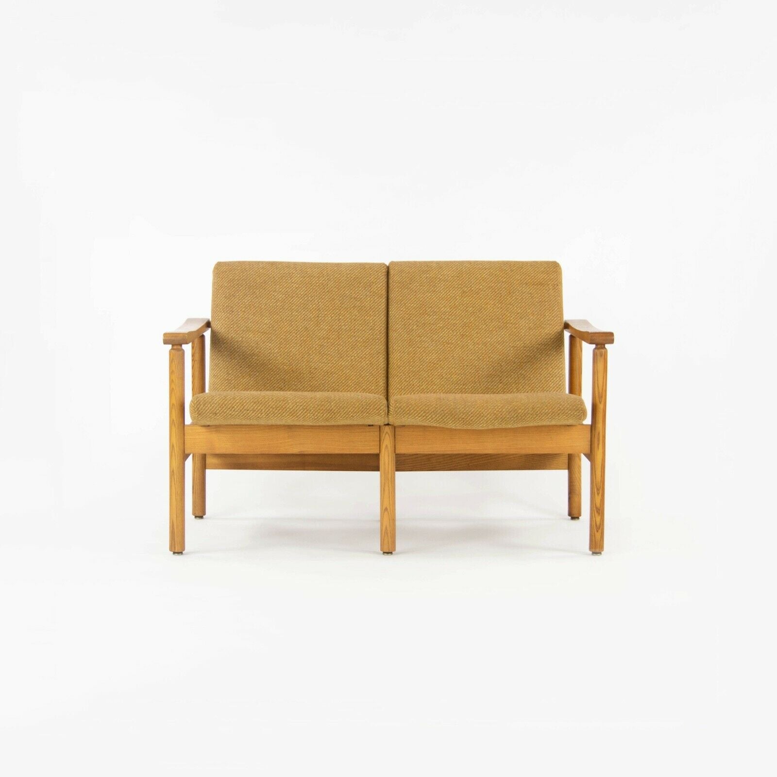 1975 Hans Krieks Settee Sofa by CI Designs Boston in Oak and Fabric American Modern