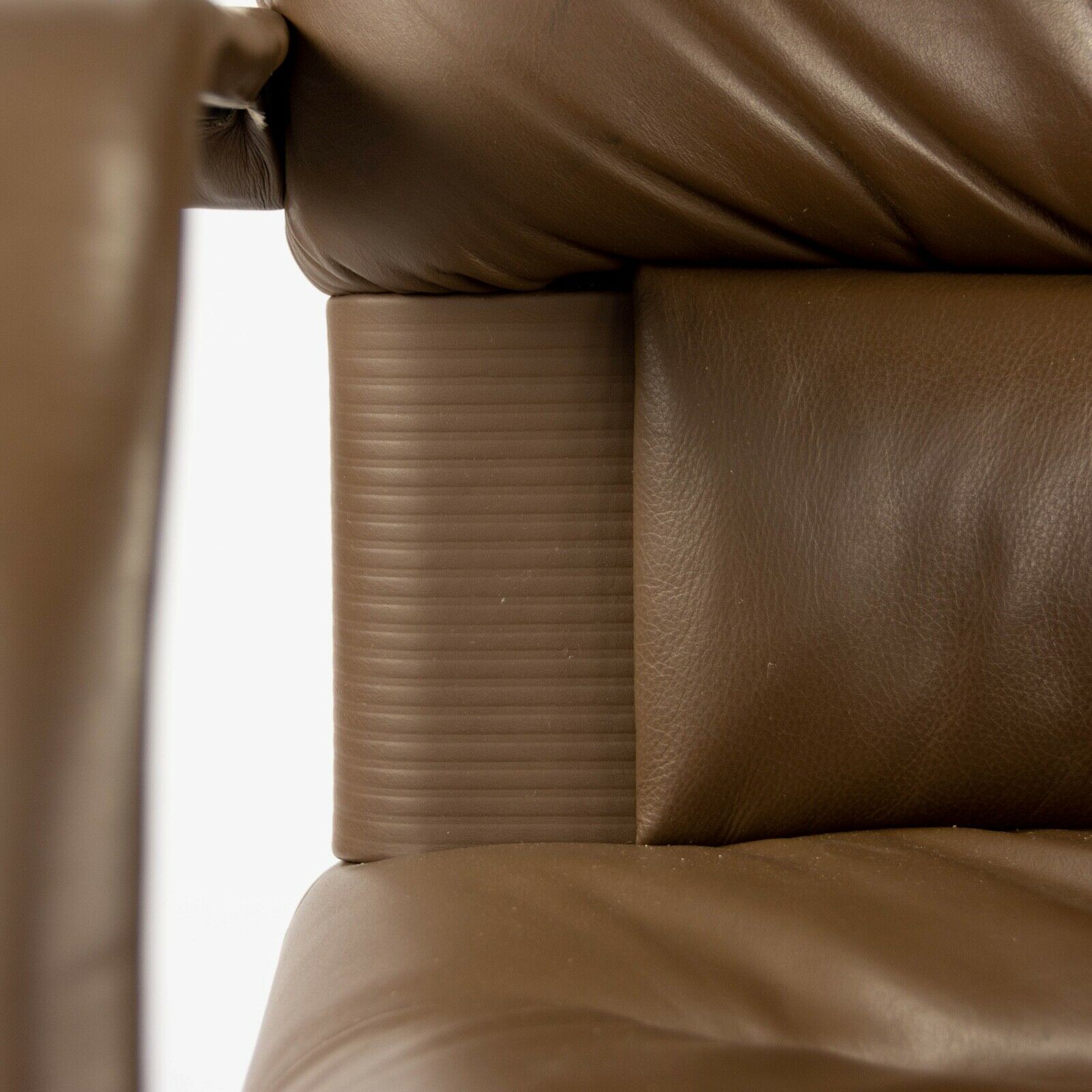 1990s Mario Bellini Vitra Figura High Back Desk Chair in Brown Leather