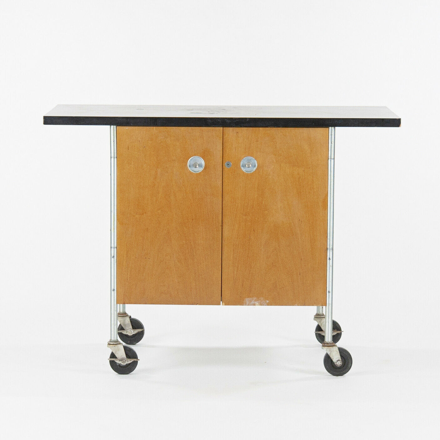 Henry P. Glass Rolling Bar Tea Cart Cabinet by Fleetwood Furniture Company