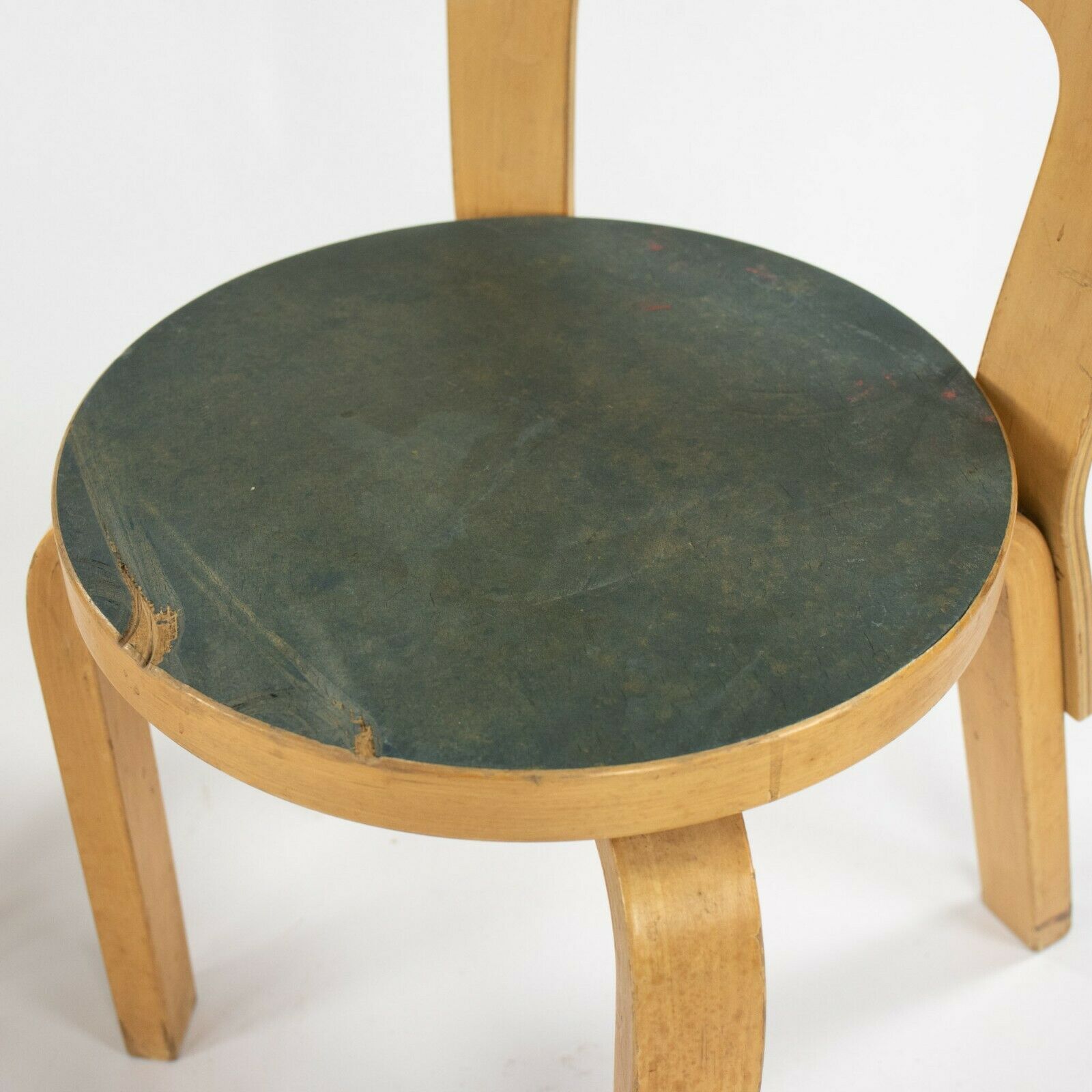 1950s Pair of Alvar & Aino Aalto N65 Childrens / Childs Chairs With Blue Seats