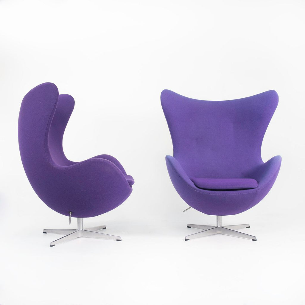 2003 Egg Chair by Arne Jacobsen for Fritz Hansen in Purple Fabric 1x Available