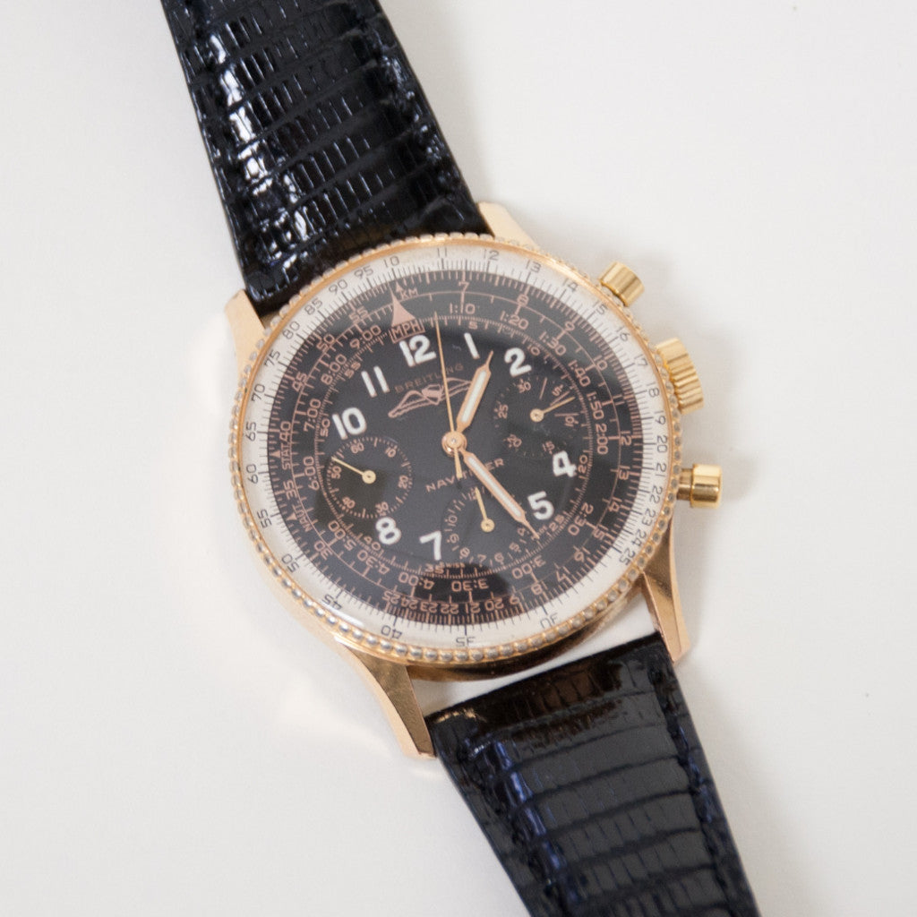 SOLD 1963 Breitling 806 Navitimer Mint! Mark Theresa Heist Restored Gold Fill