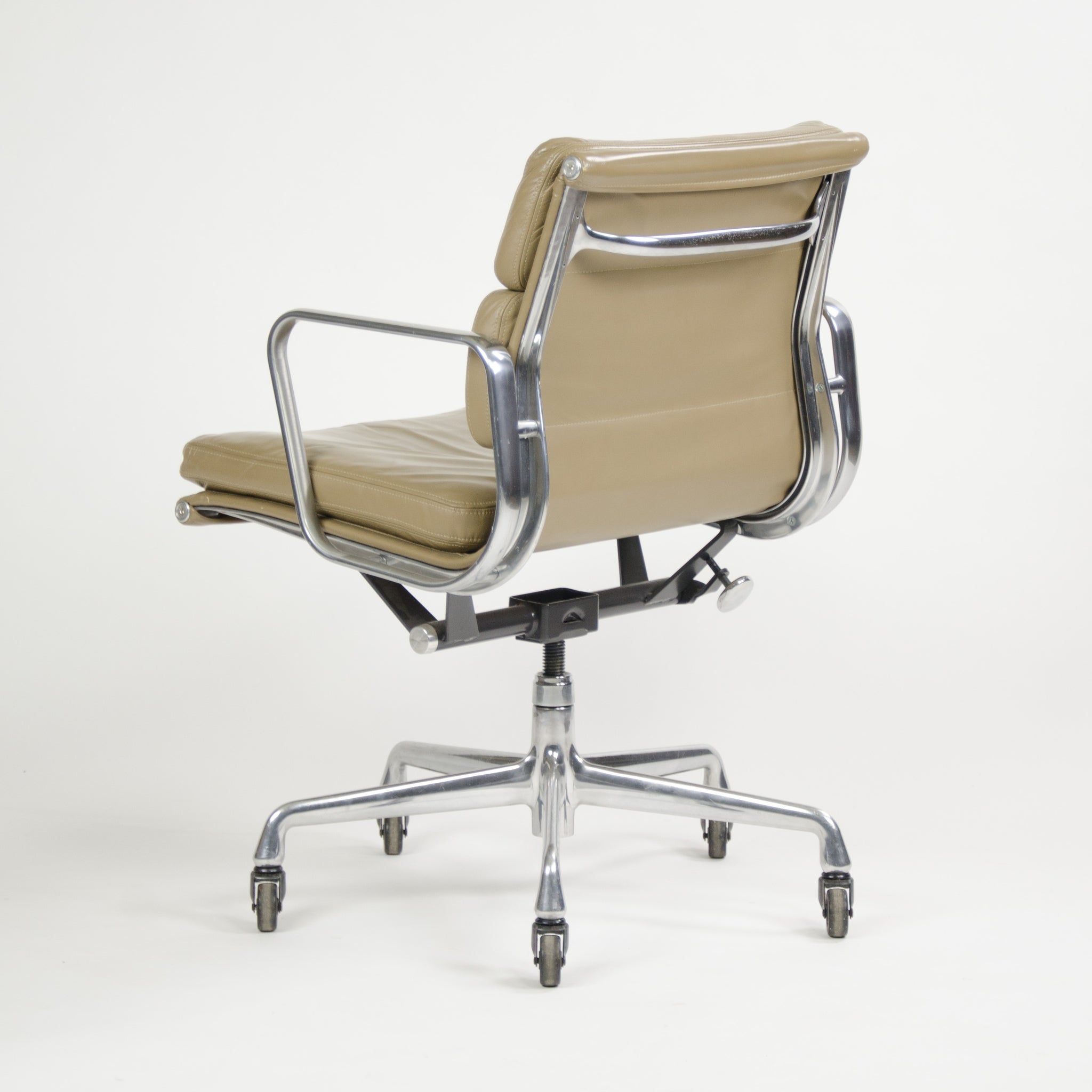 SOLD Herman Miller Eames Soft Pad Aluminum Group Chair Tan Leather 2000's 1x Avail