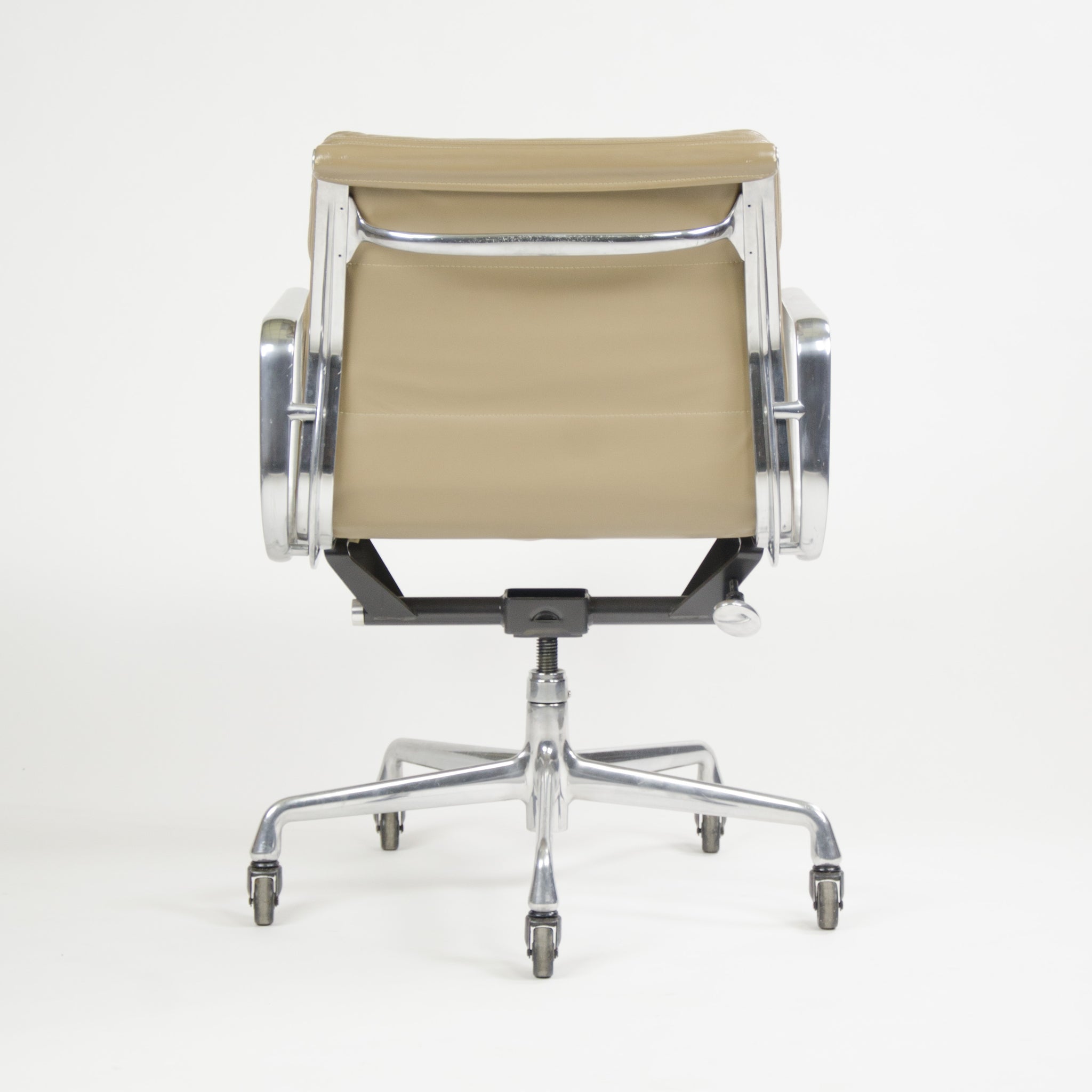 SOLD Herman Miller Eames Soft Pad Aluminum Group Chair Tan Leather 2000's 1x Avail