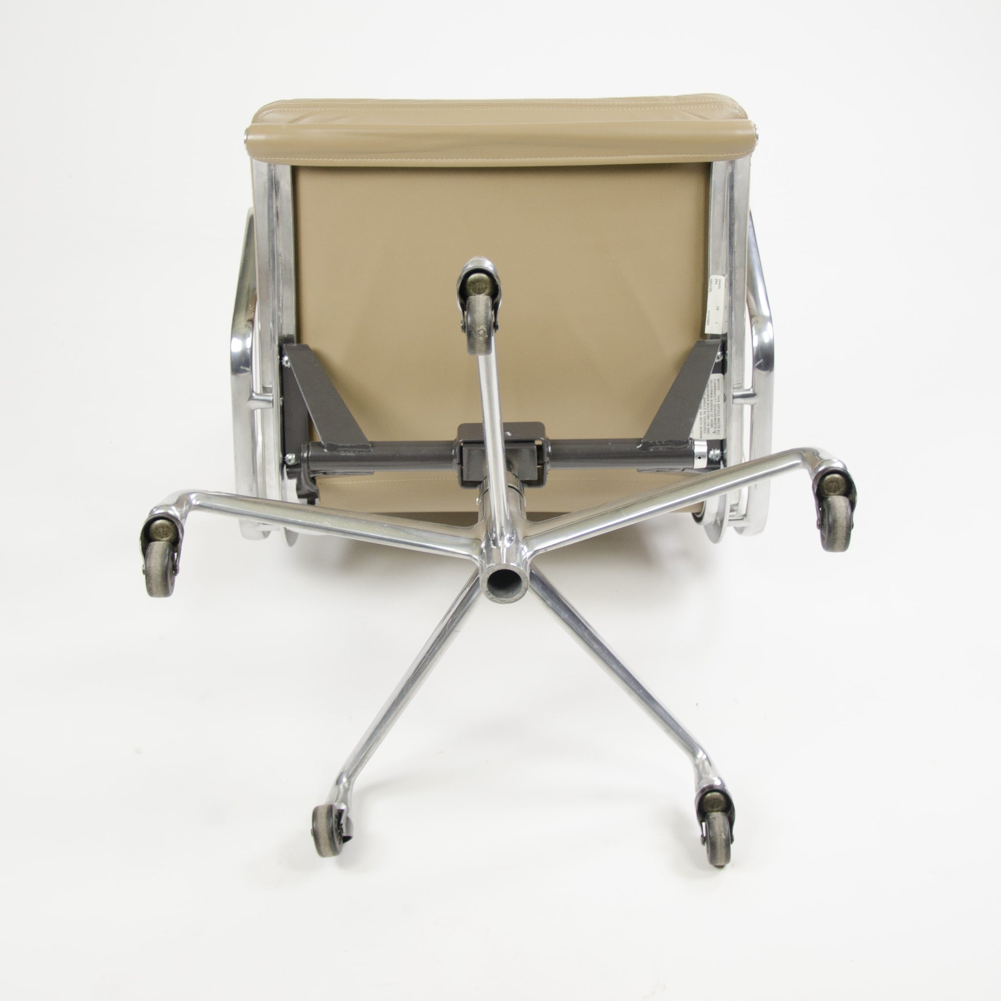 SOLD Herman Miller Eames Soft Pad Aluminum Group Chair Tan Leather 2000's 1x Avail