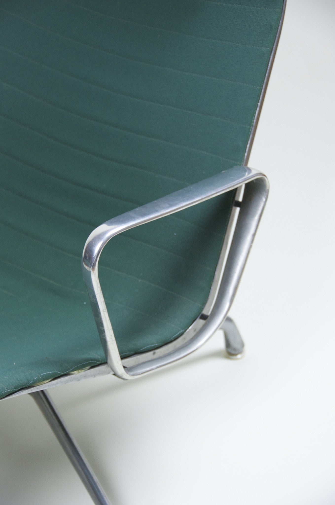SOLD Eames Herman Miller Green Aluminum Group Lounge Chair and Ottoman