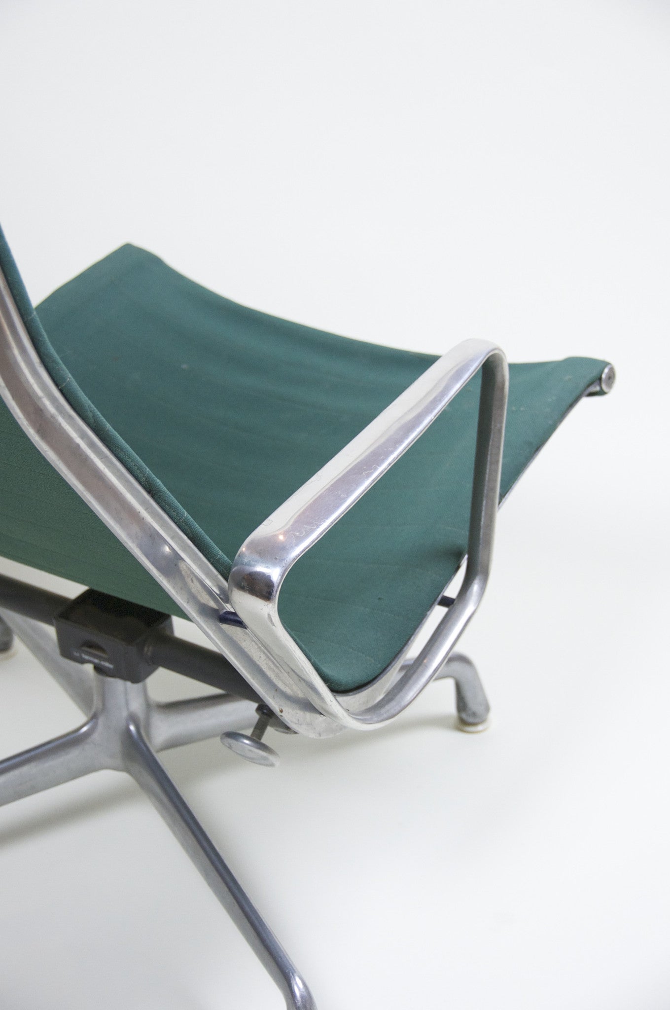SOLD Eames Herman Miller Green Aluminum Group Lounge Chair and Ottoman
