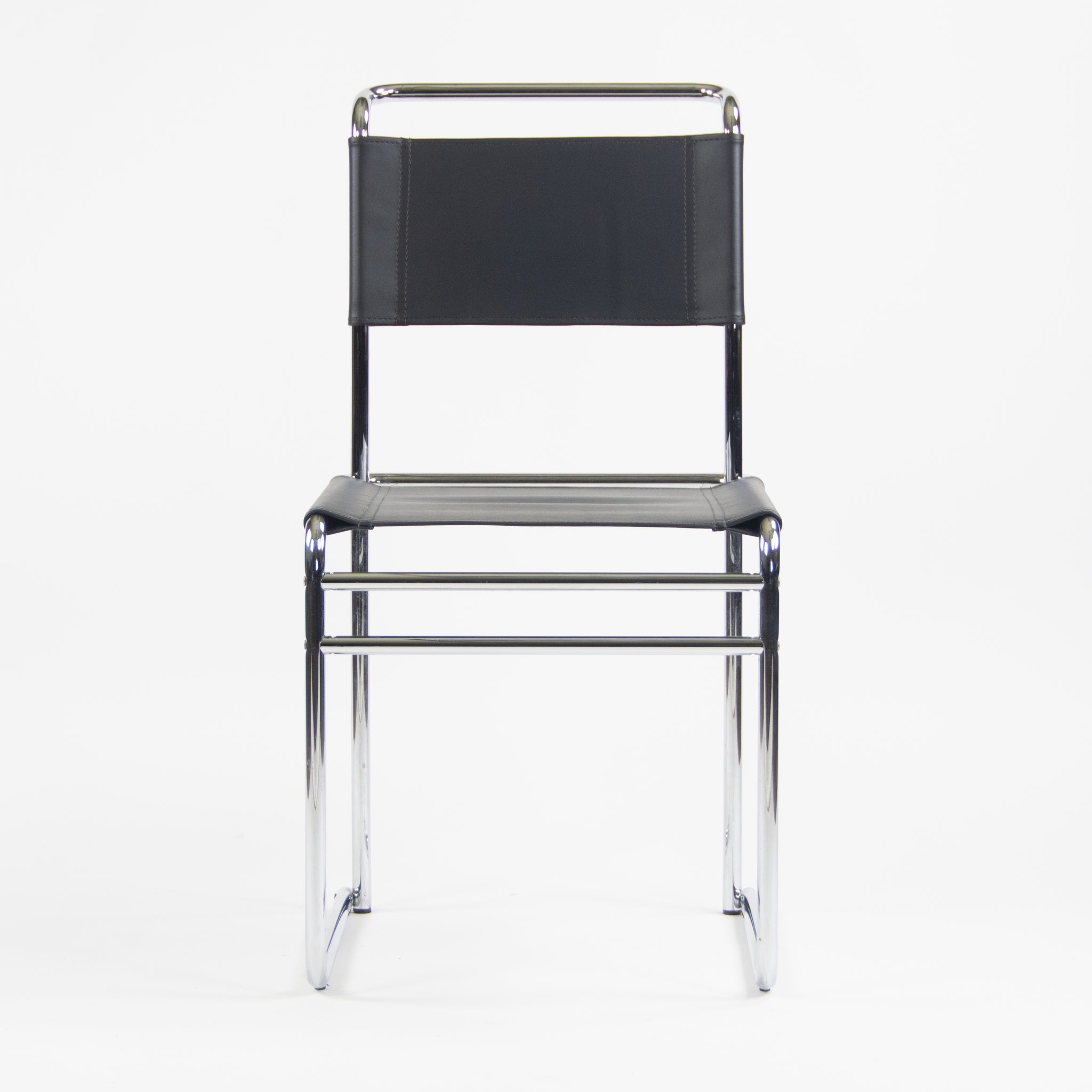 Marcel Breuer B5 Dining Chairs Chrome Leather Bauhaus Tecta Thonet Set of Four