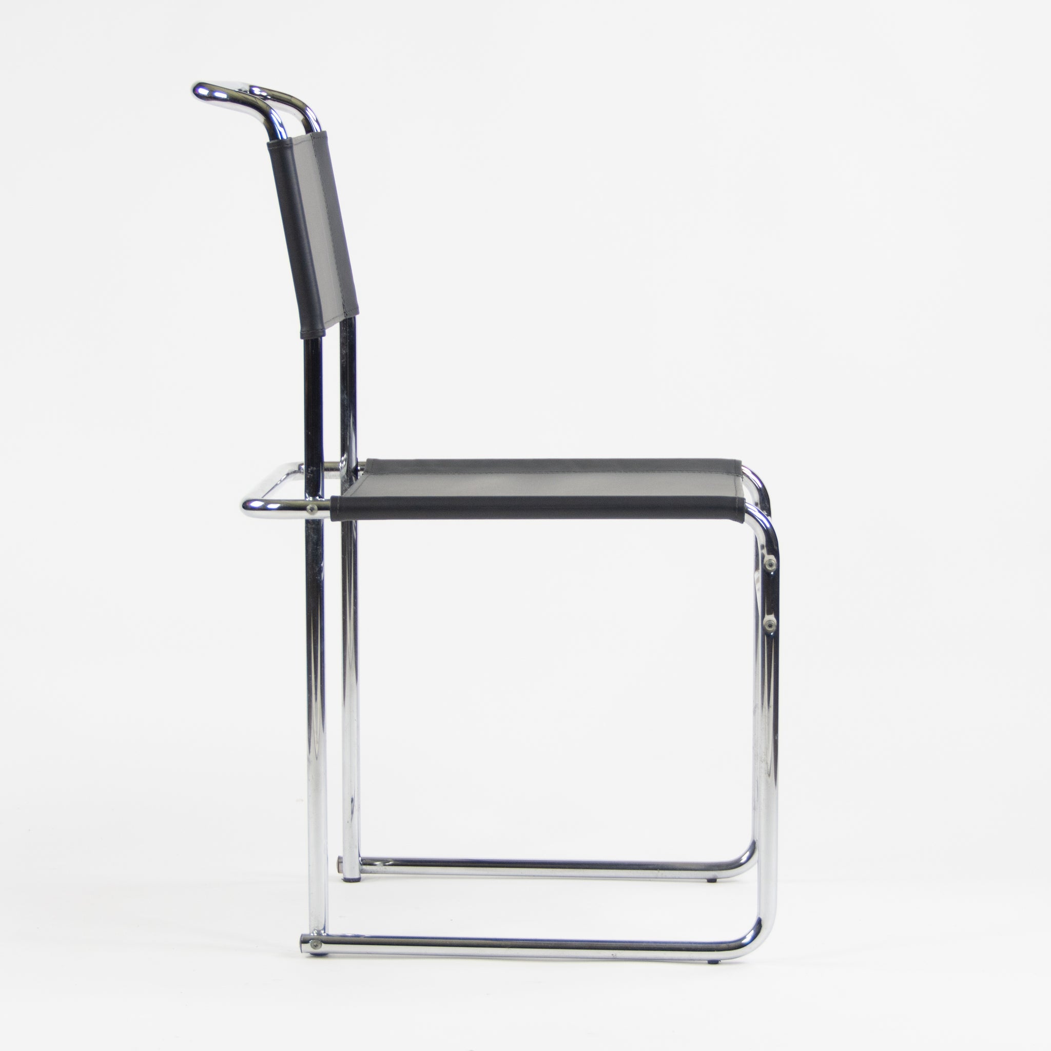 Marcel Breuer B5 Dining Chairs Chrome Leather Bauhaus Tecta Thonet Set of Four
