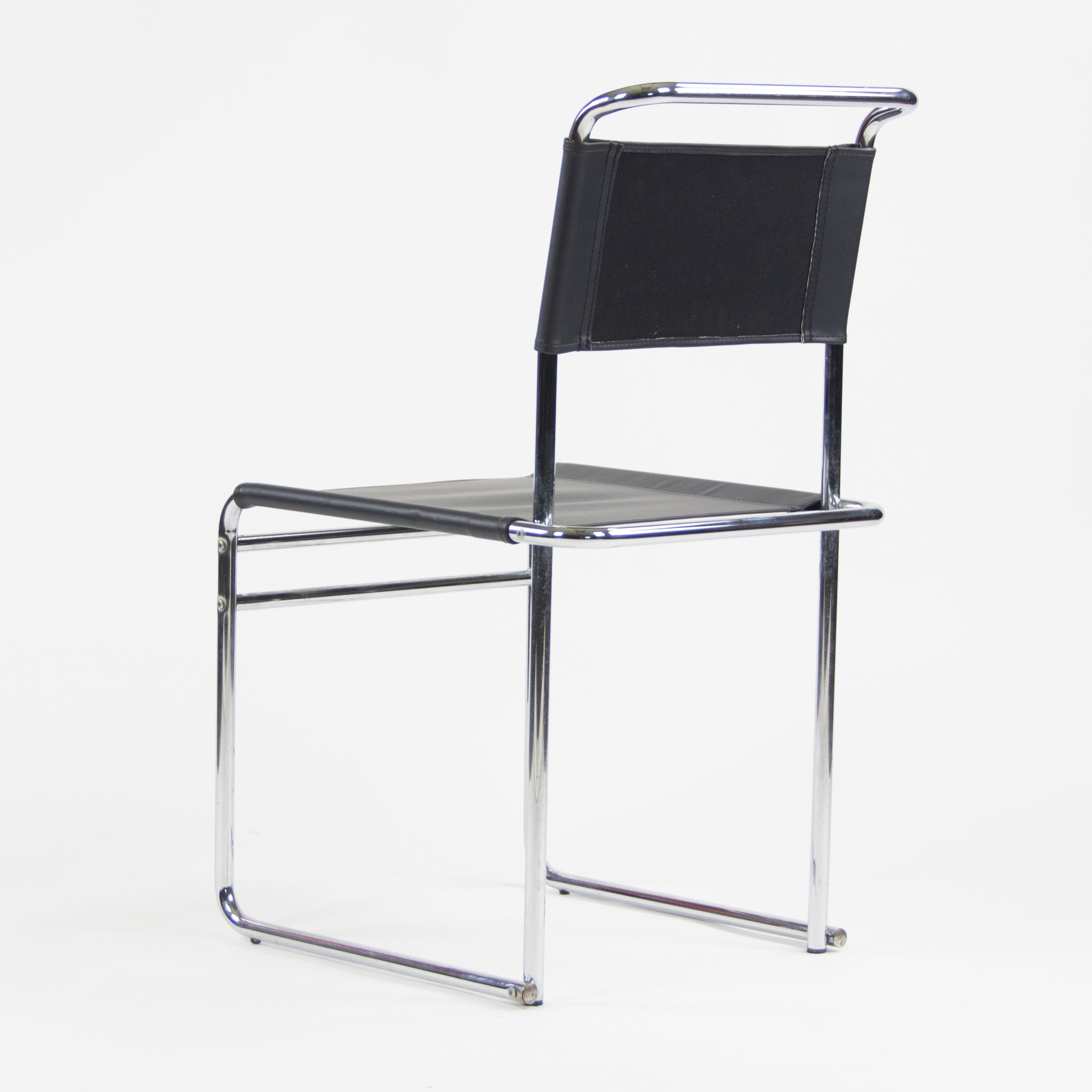 Marcel Breuer B5 Dining Chairs Chrome Leather Bauhaus Tecta Thonet Set of Four