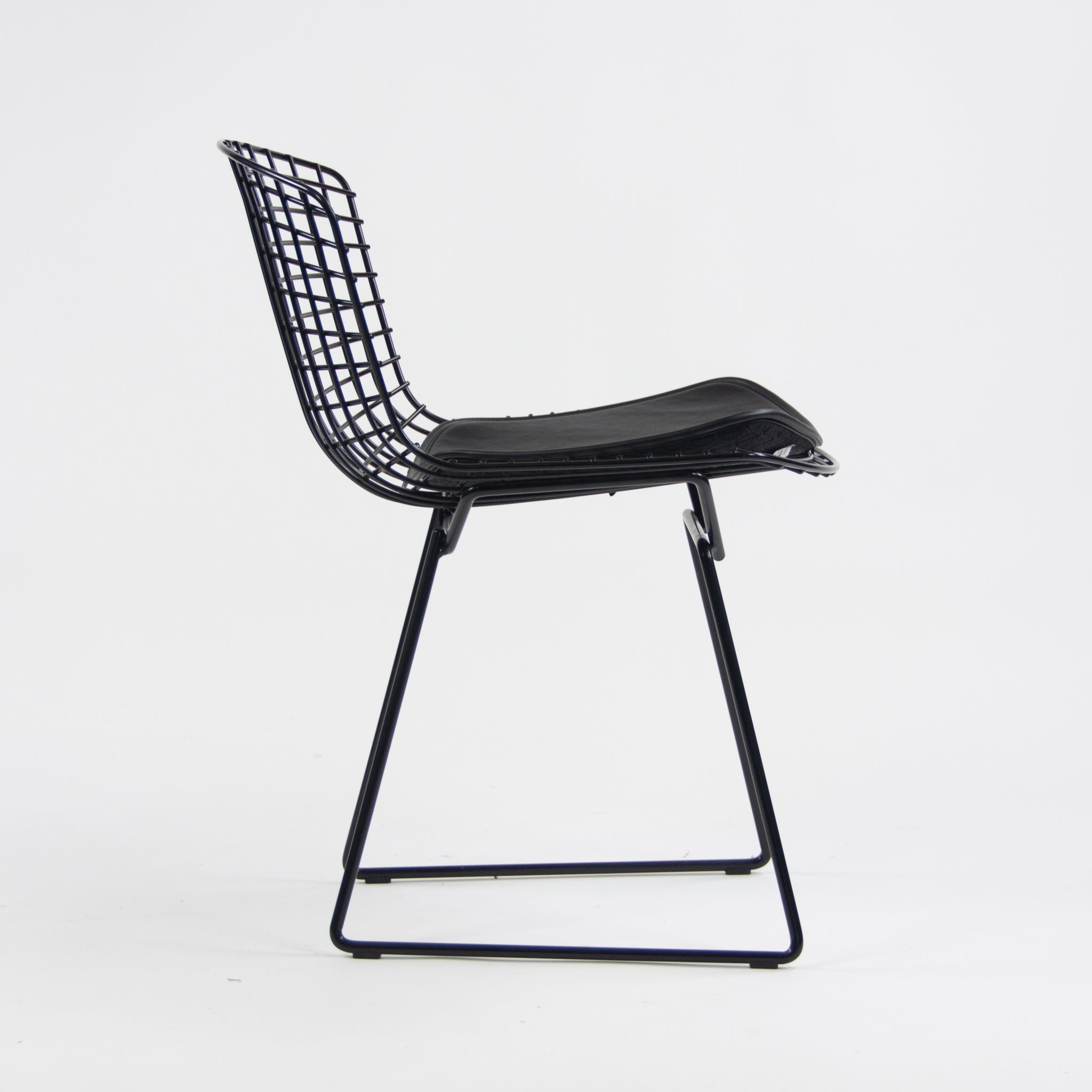 SOLD Knoll International Harry Bertoia Wire Side Dining Chairs Black Set of Six