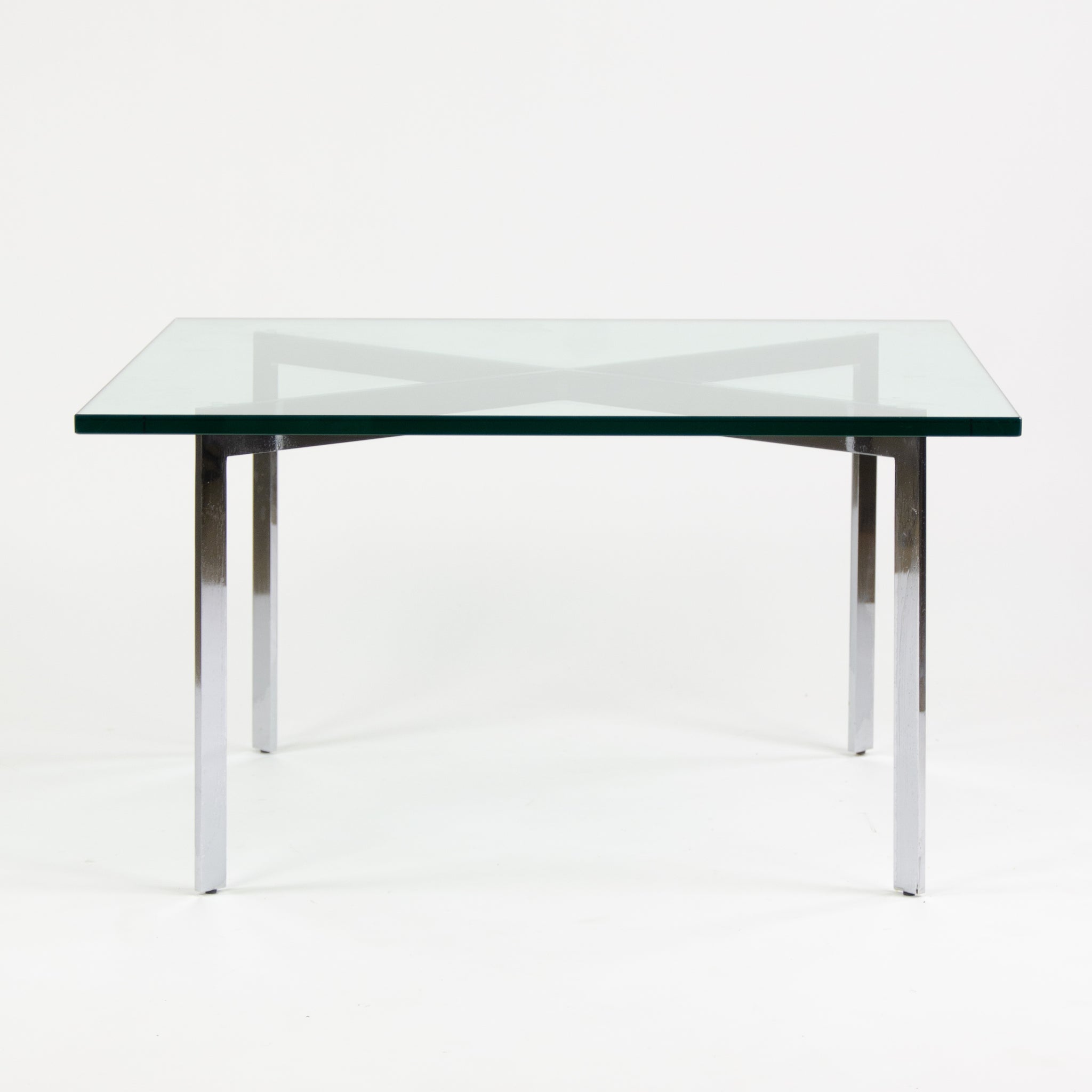 SOLD Knoll Mies Van Der Rohe Barcelona Coffee Table 34 Inch Glass Steel