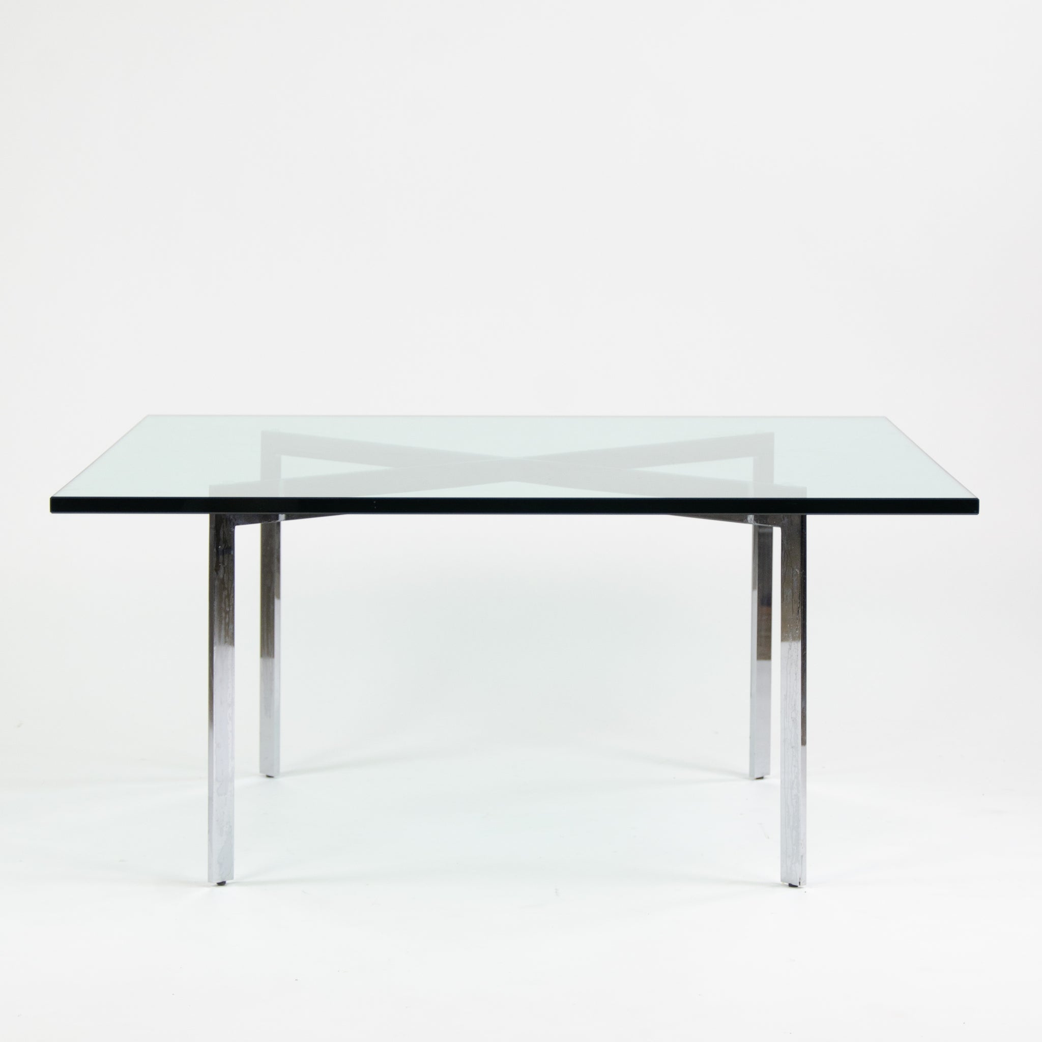 SOLD Knoll Mies Van Der Rohe Barcelona Coffee Table 40 Inch Glass Steel