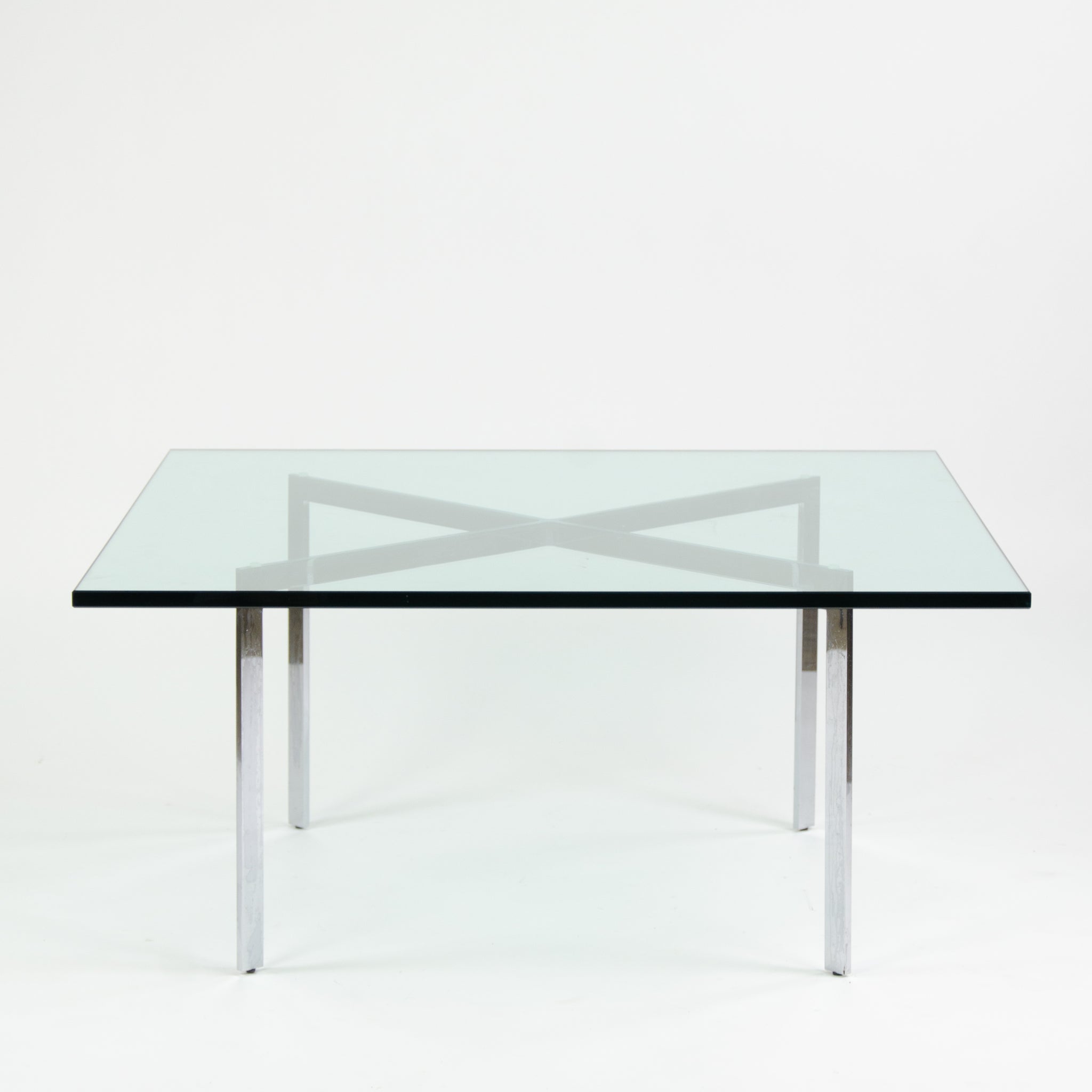 SOLD Knoll Mies Van Der Rohe Barcelona Coffee Table 40 Inch Glass Steel