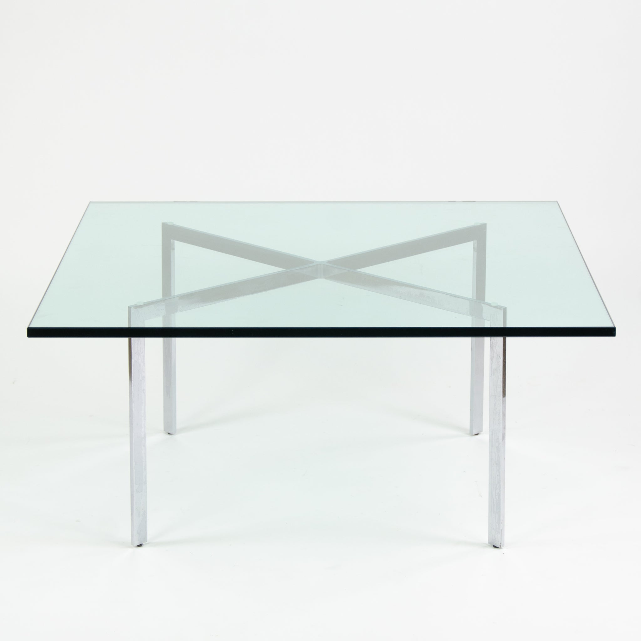 SOLD Knoll Mies Van Der Rohe Barcelona Coffee Table 40 Inch Glass Steel