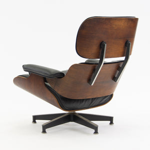 SOLD 1950's Herman Miller Eames Lounge Chair & Ottoman Rosewood 670 671 Black Leather