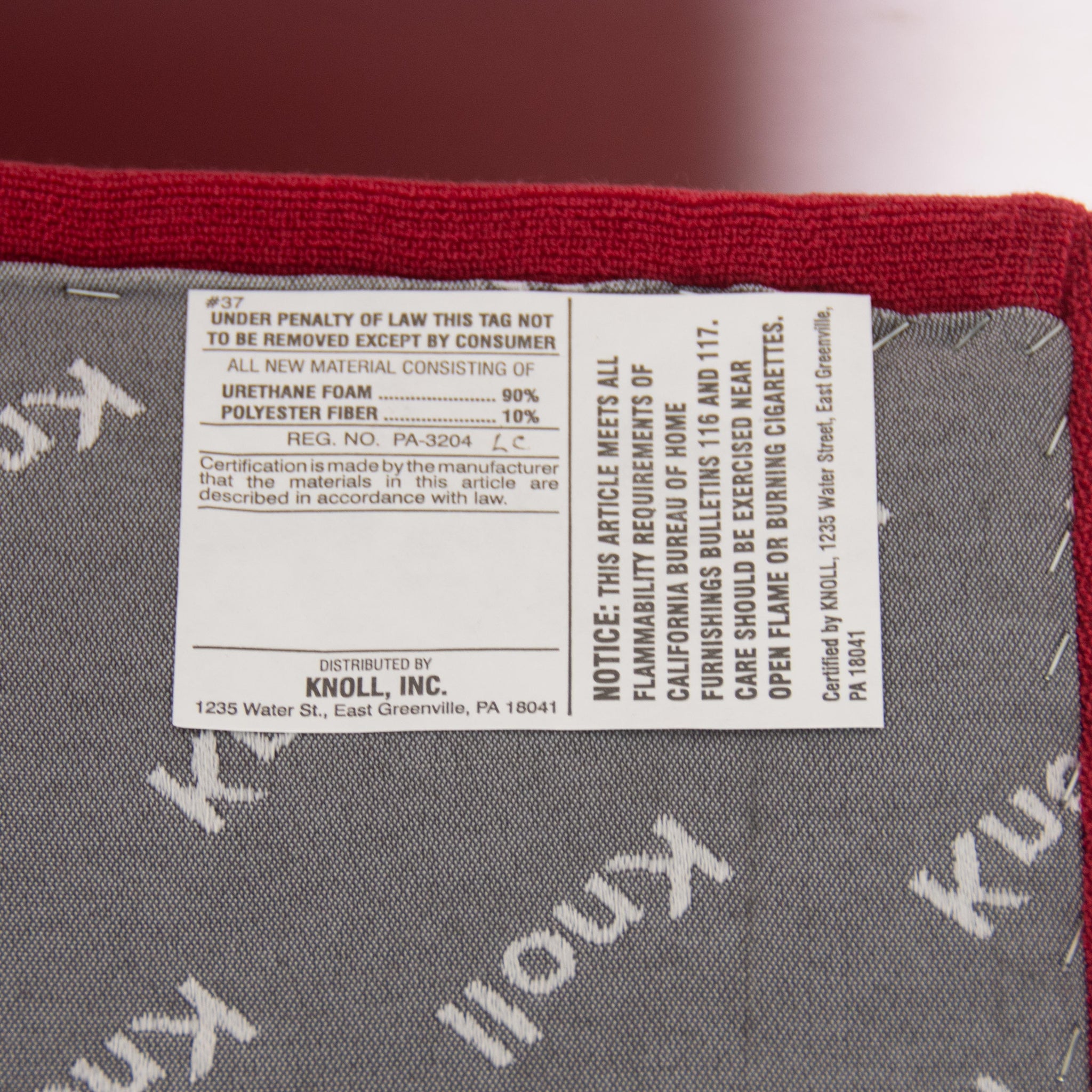 Knoll Mies Van Der Rohe Brno Chairs Red Fabric Sets Avail 2000s