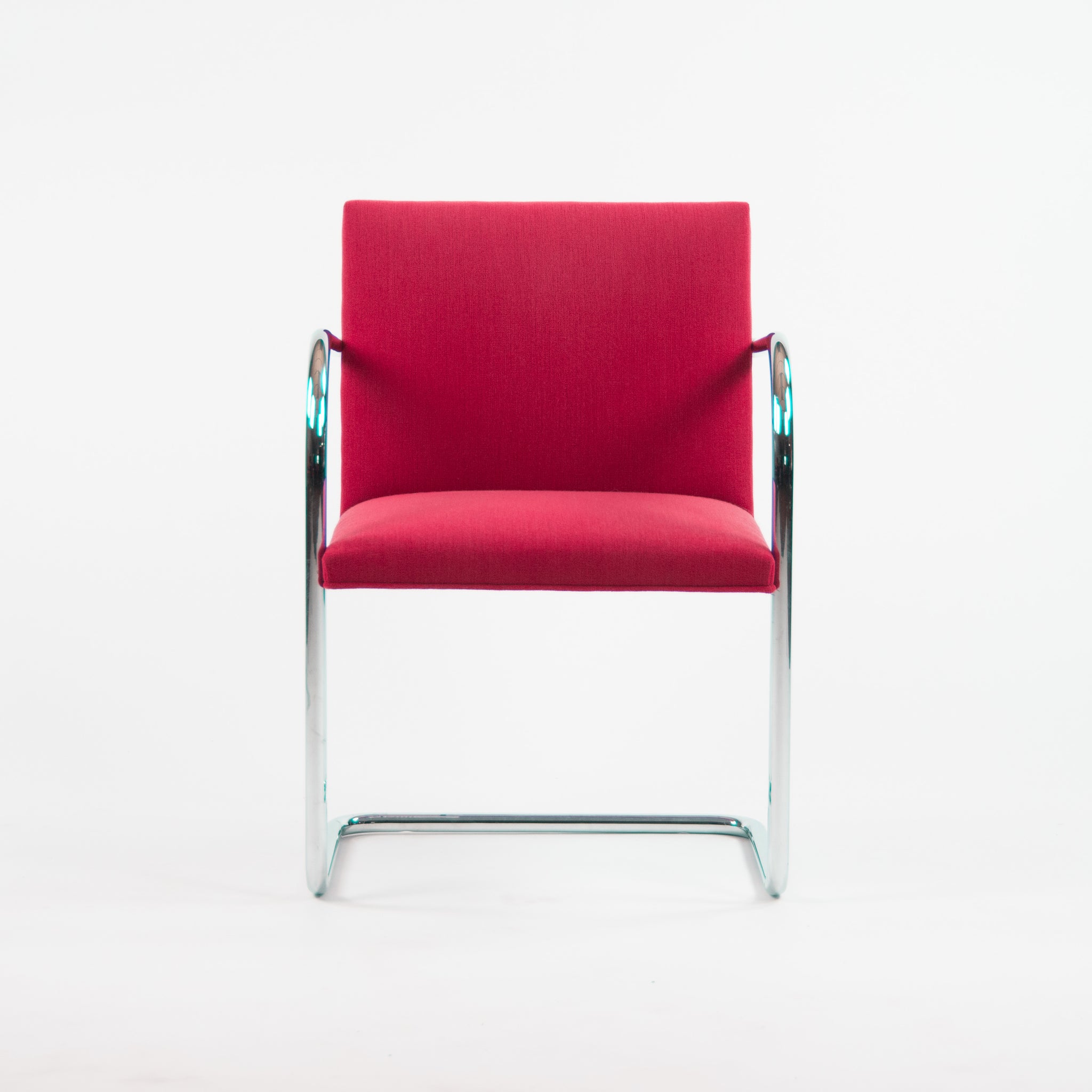 Knoll Mies Van Der Rohe Brno Chairs Red Fabric Sets Avail 2000s