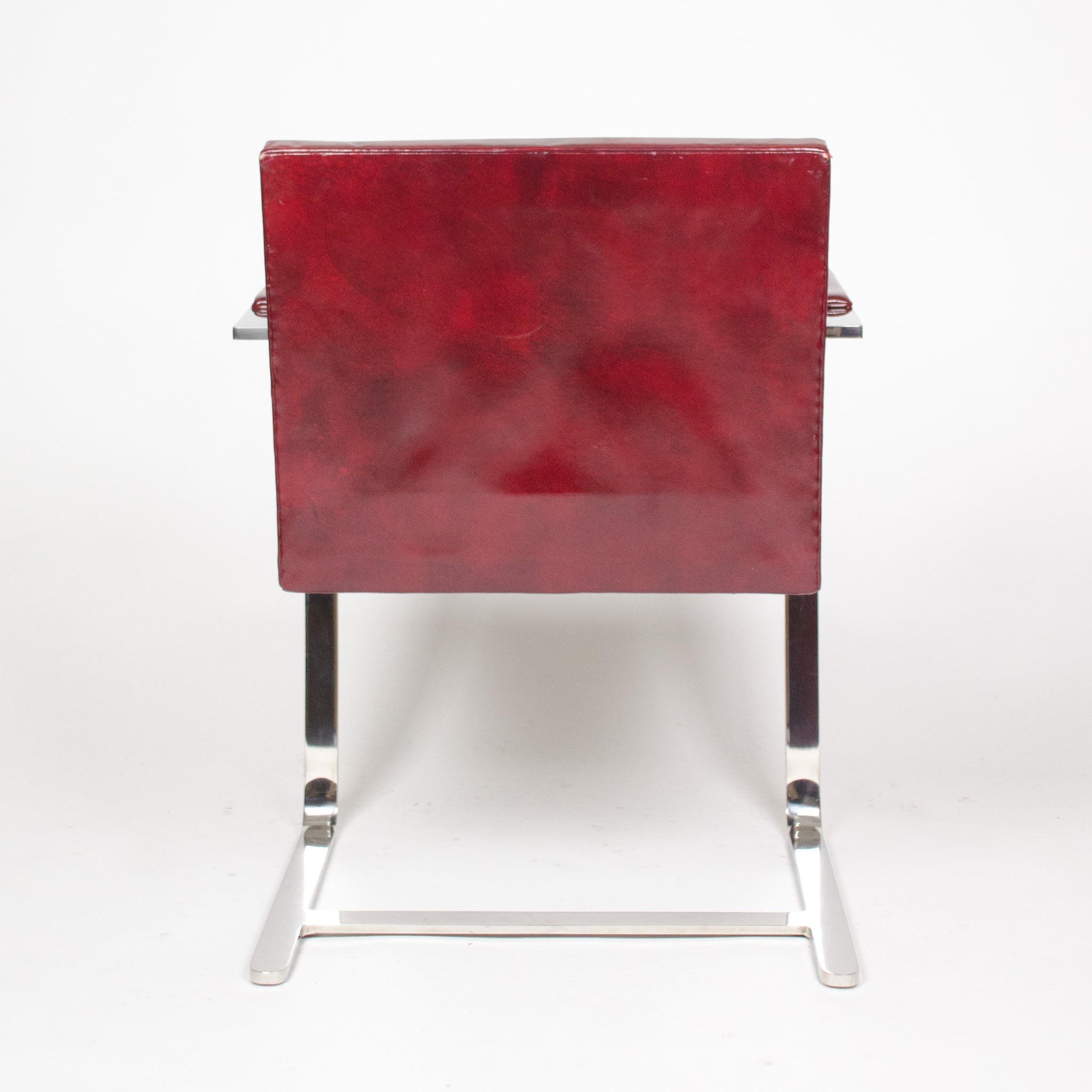 SOLD Knoll International Stainless Mies Van Der Rohe Brno Flat Bar Armchairs