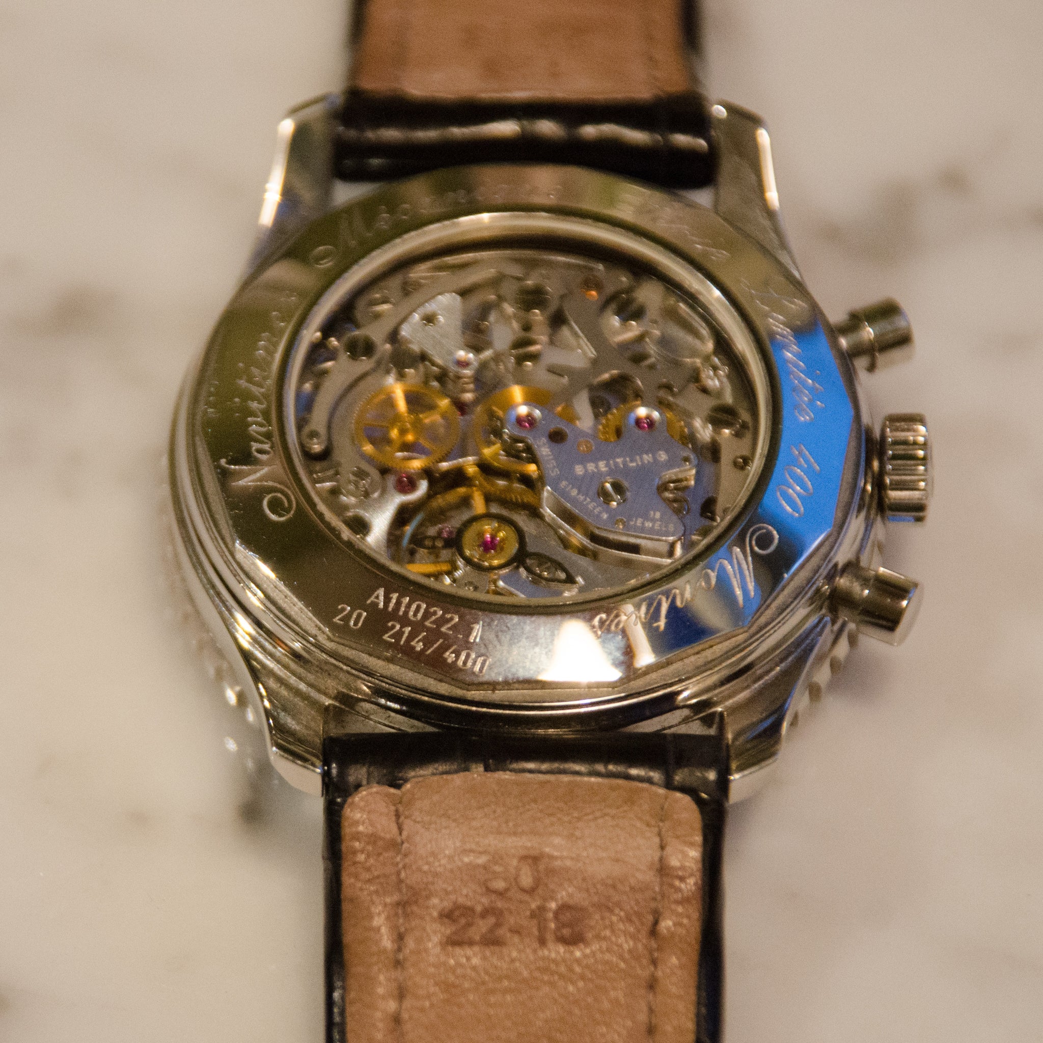 SOLD Breitling Old Navitimer Mecanique Serie Limitee Display Back Edition of 400