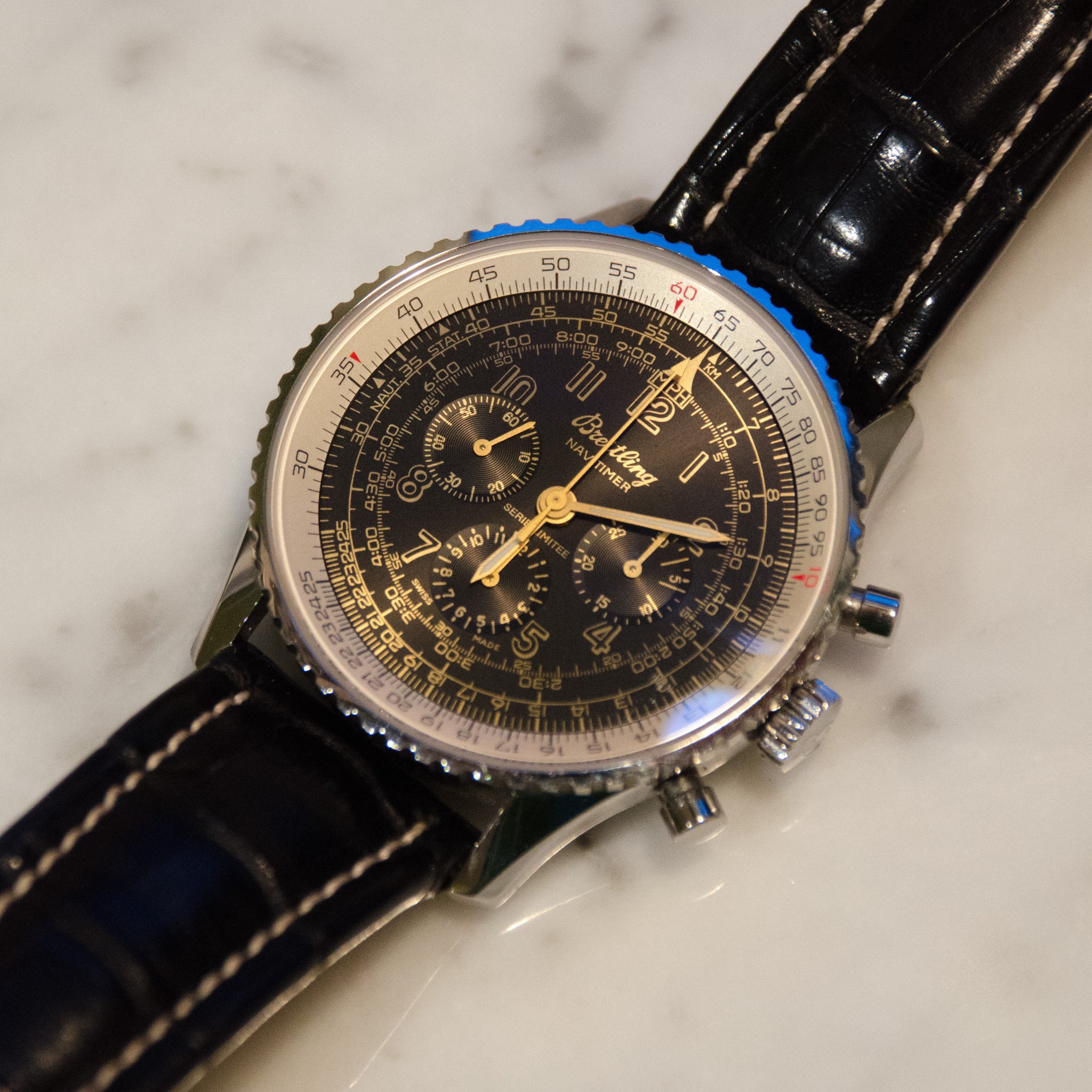 SOLD Breitling Old Navitimer Mecanique Serie Limitee Display Back Edition of 400