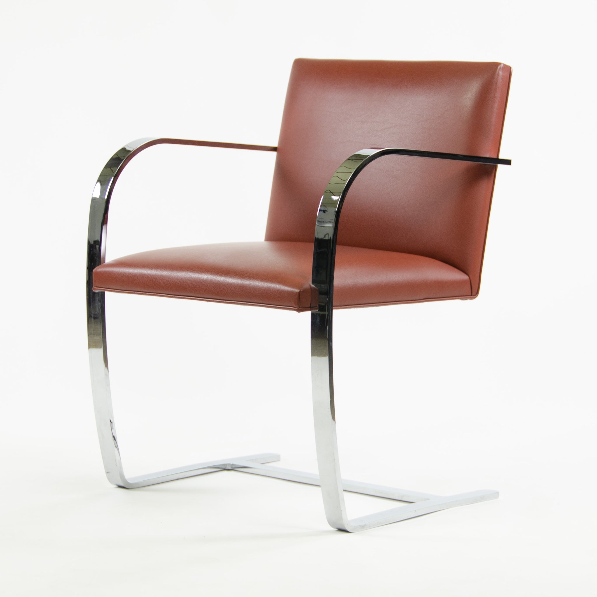 SOLD Knoll Mies Van Der Rohe Brno Chairs Red/Rust Leather 3x Avail 2006 MINT