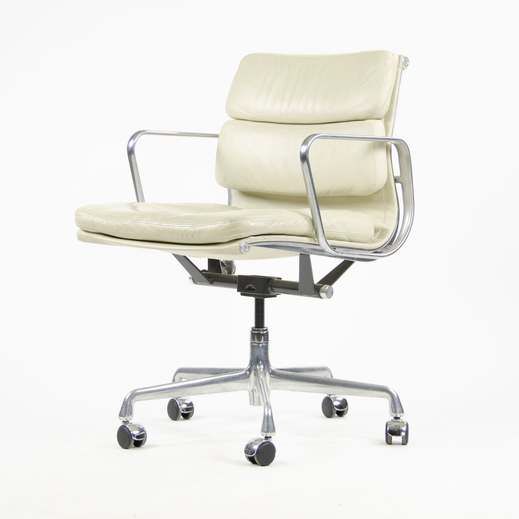 SOLD Herman Miller Eames Soft Pad Aluminum Group Chair Ivory Leather 2000's