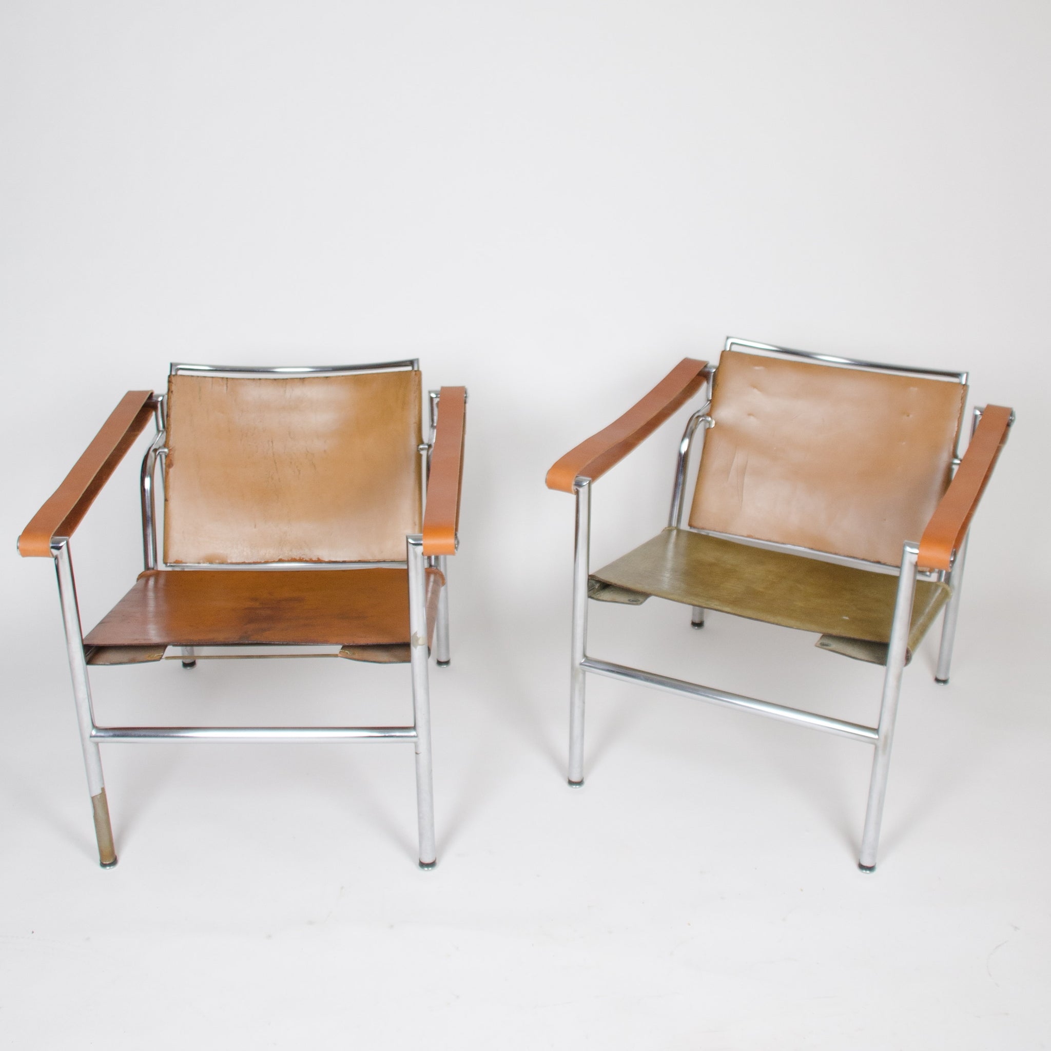1950's Authentic Le Corbusier Marked STENDIG LC1 Basculant Chairs Thonet Cassina