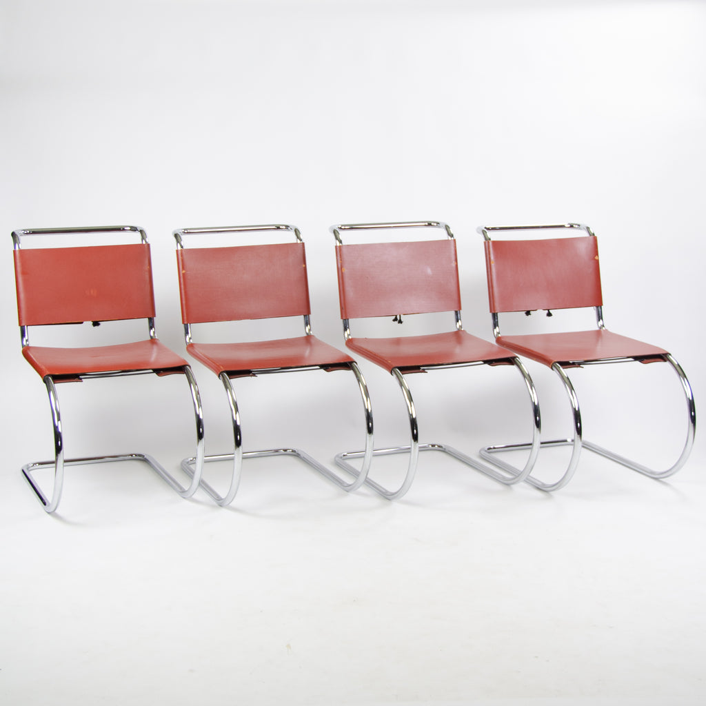 SOLD Knoll International Thonet Mies Van Der Rohe MR10 Dining Chairs Bauhaus Set of 8