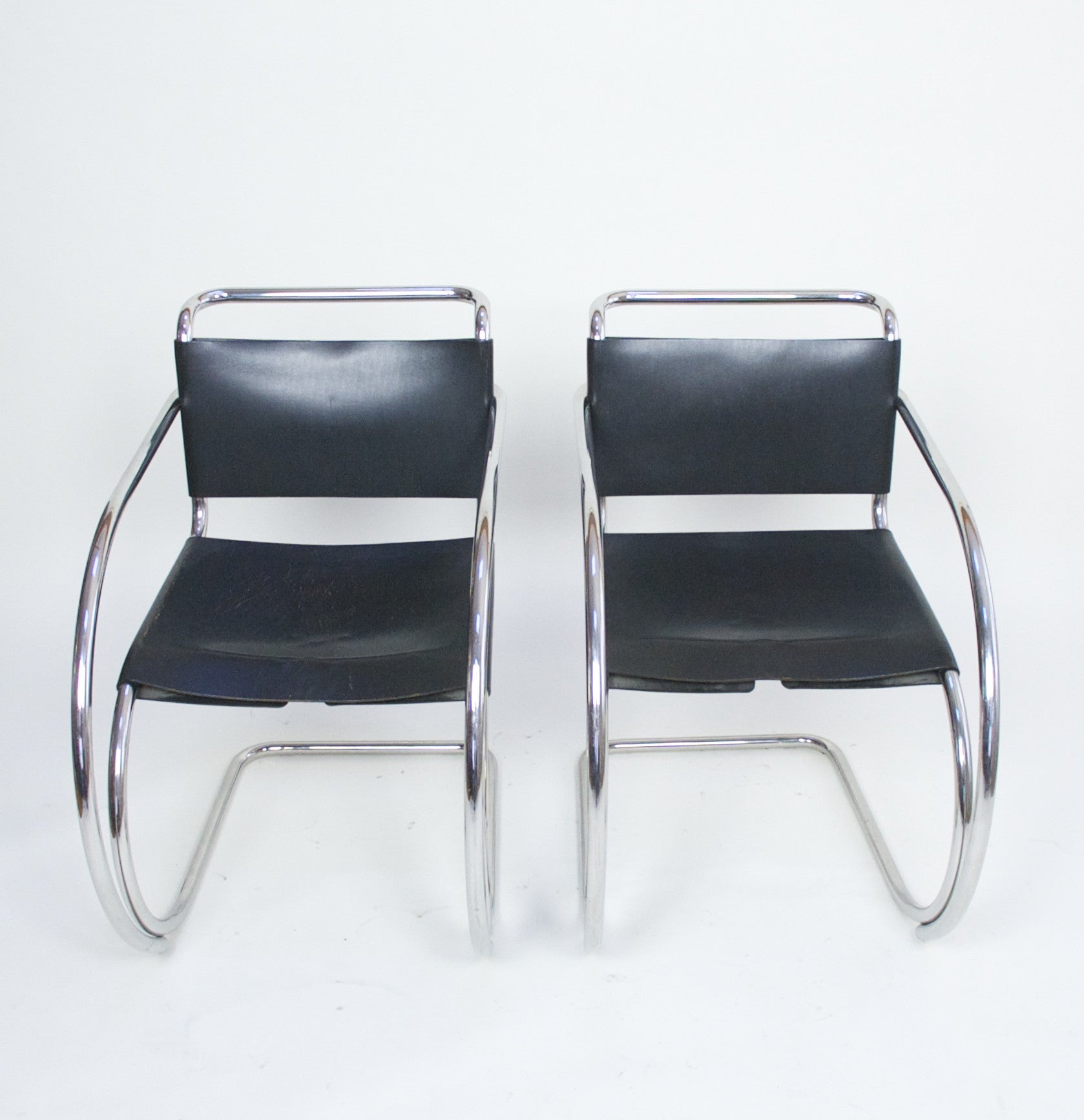 SOLD Knoll International Mies Van Der Rohe MR20 Armchairs - Bauhaus Era